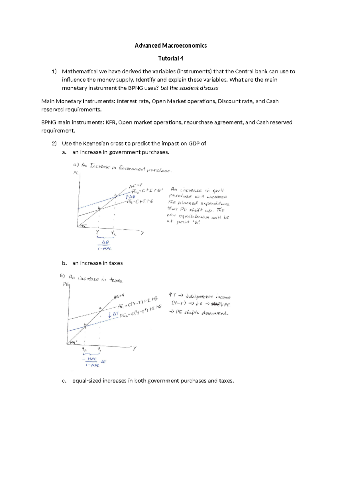Tutorial 4 Solution - It's very helpful for any economic students ...