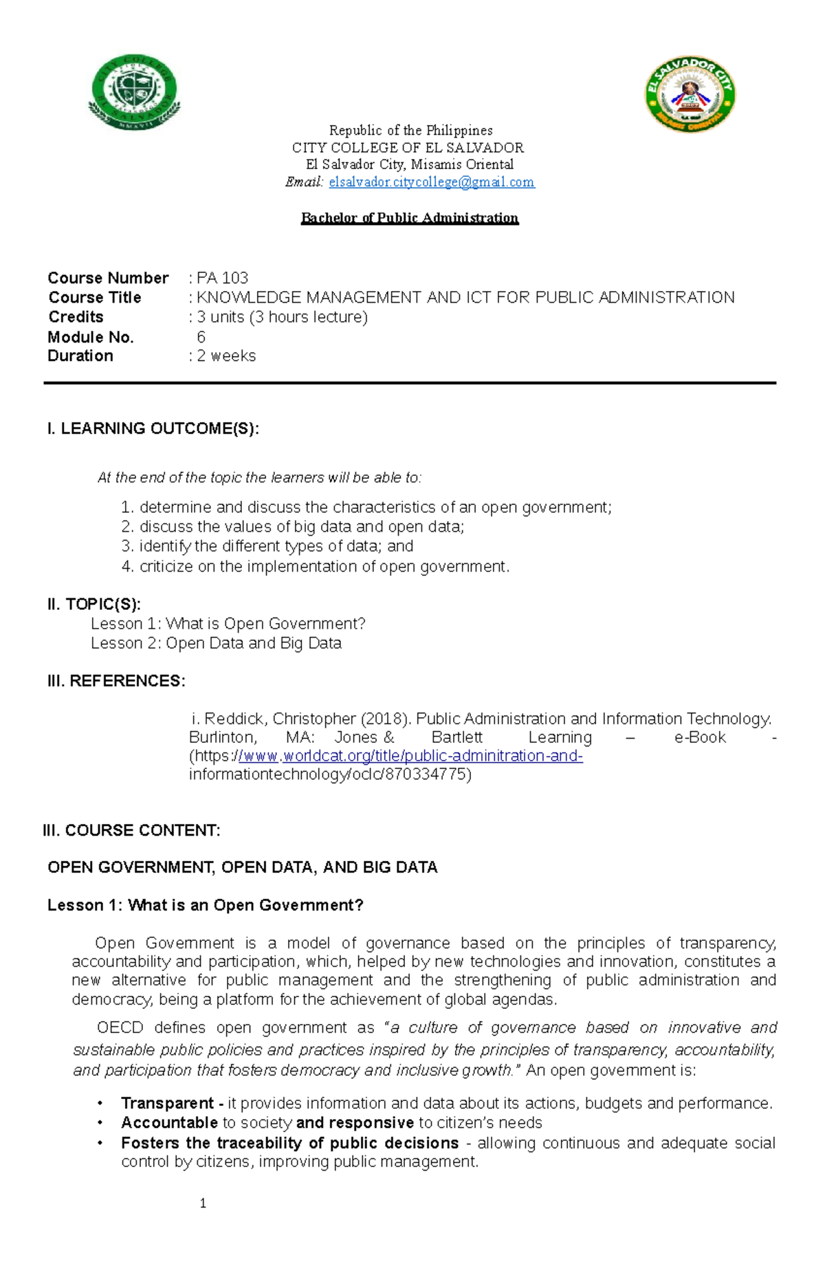 B PA 103 WEEK 12 13 - KNOWLEDGE MANAGEMENT AND ICT FOR PUBLIC ...