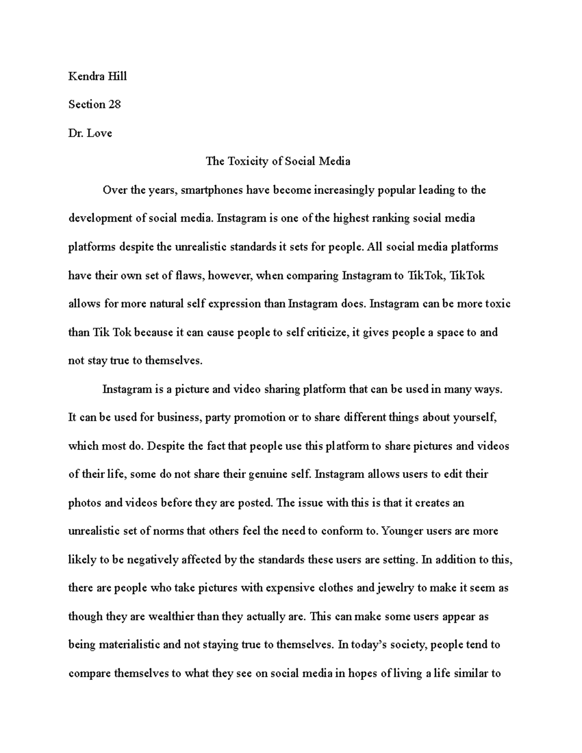 social media toxicity essay