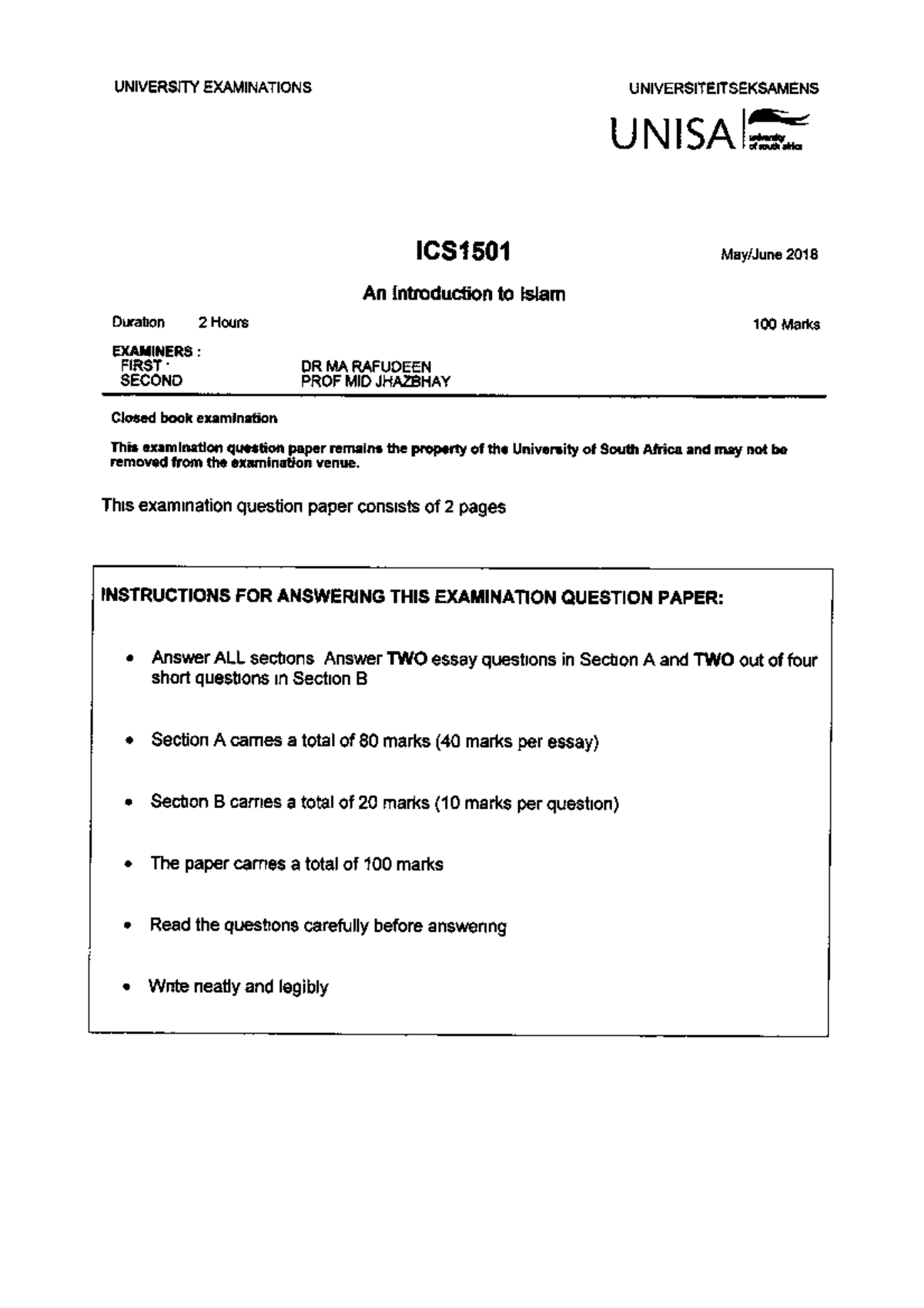 ICS1501 2018 6 E 1 - practice notes - Beducation sed2601 - Unisa - Studocu