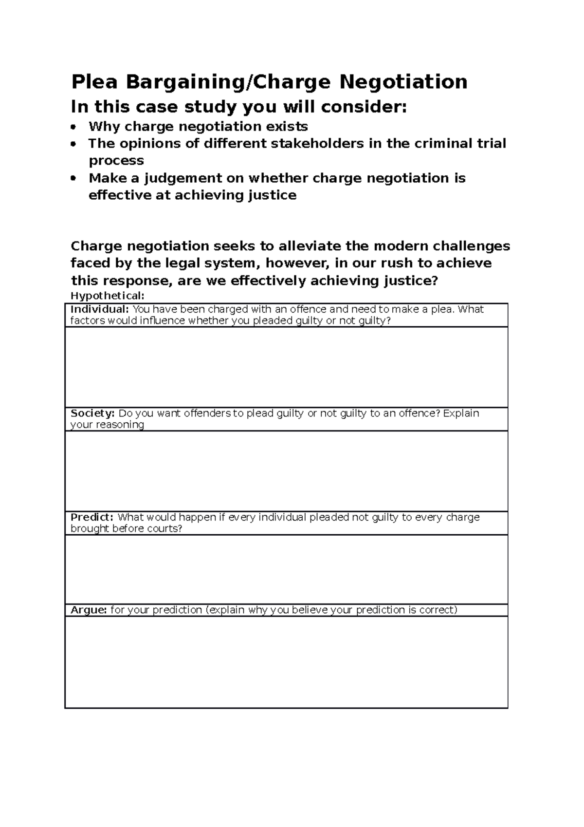 3a. The Criminal Trial Process - Charge Negotiation - Plea Bargaining ...