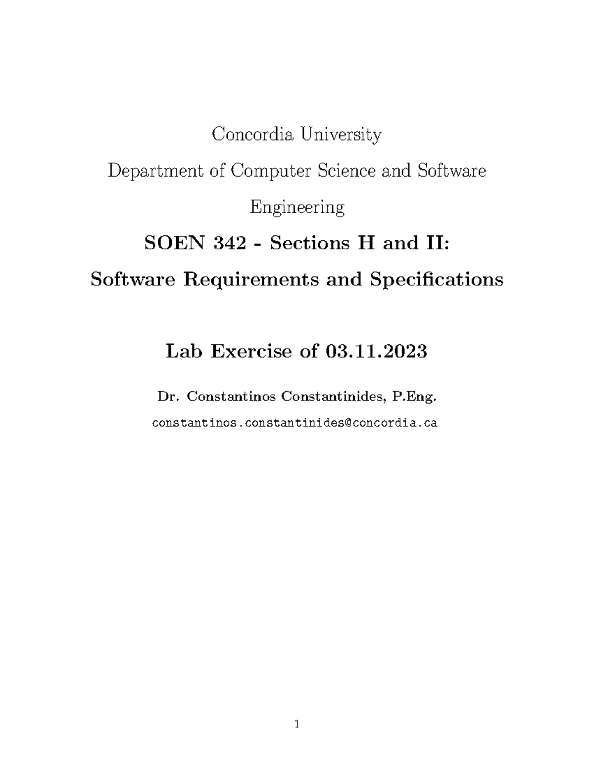Lab 3 soen 342 - Software requirements - Concordia University ...