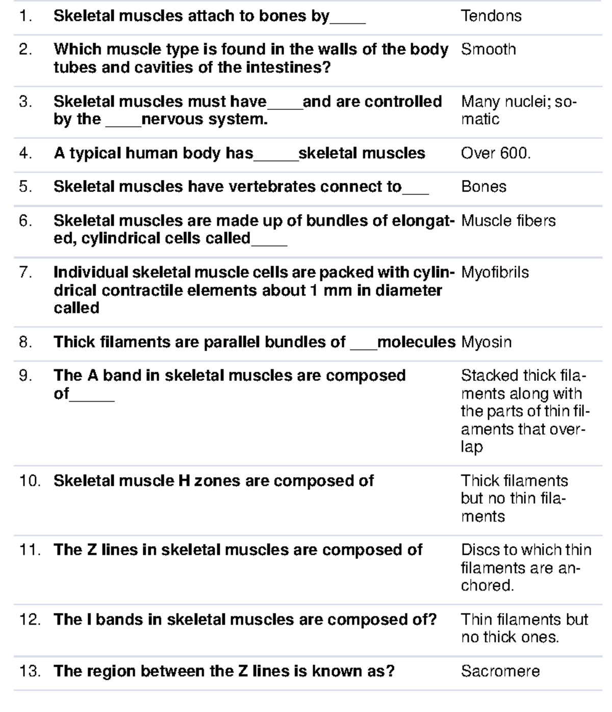 Biology 2 Exam 3 - Dr. Michelle Wilson - Skeletal muscles attach to ...