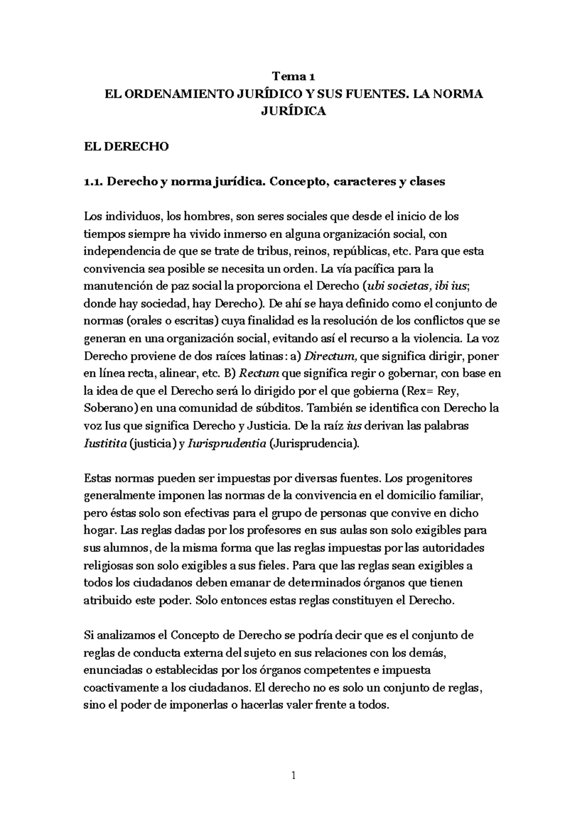 Tema 1 El ordenamiento jurídico y sus fuentes - Tema 1 EL ORDENAMIENTO ...