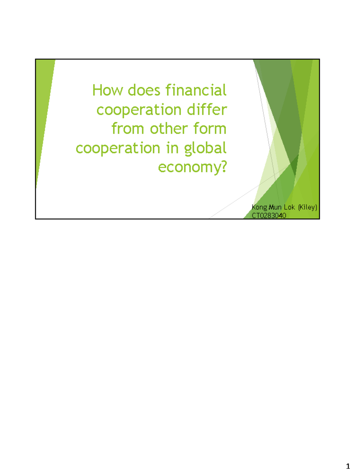How does financial cooperation differ from other form - Warning: TT ...