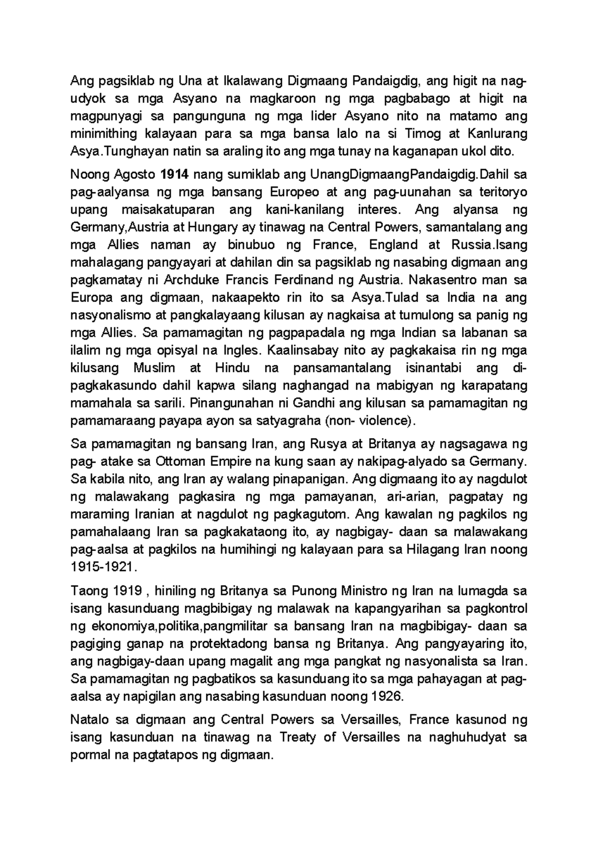 Ang Pagsiklab Ng Una At Ikalawang Digmaang Pandaigdig Noong Agosto 1914 Nang Sumiklab Ang 7938