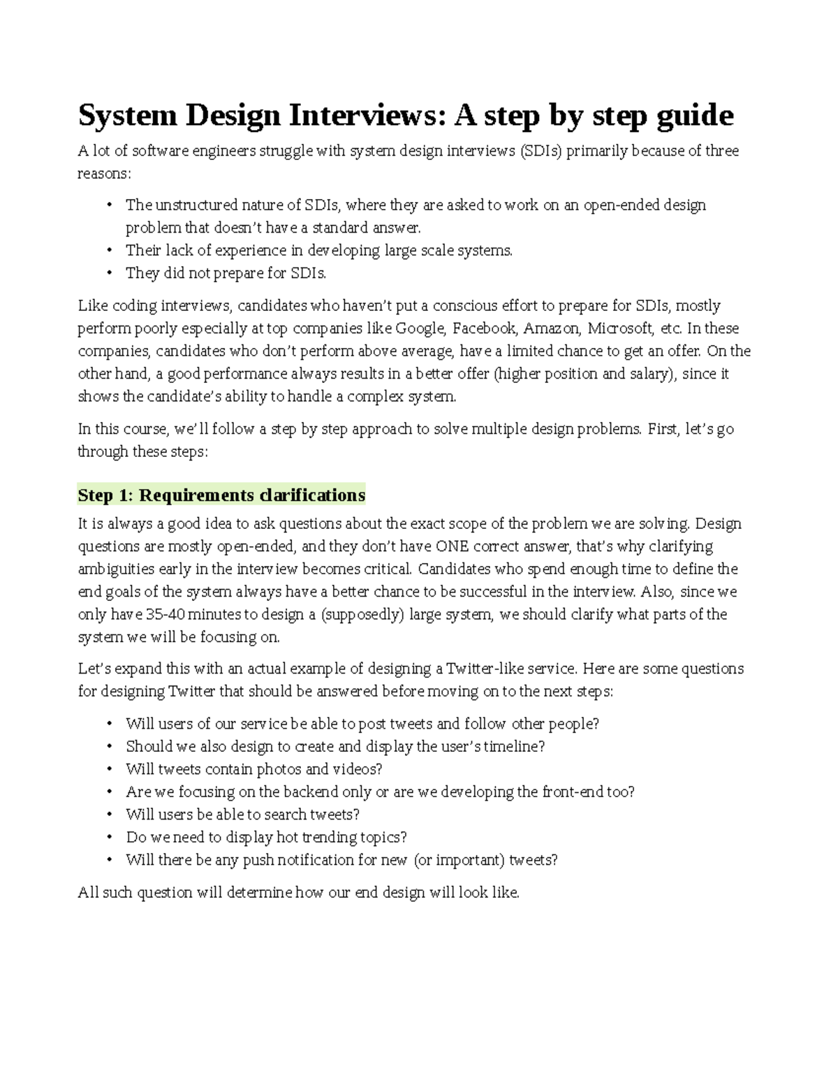 Grokking the System Design Interview - System Design Interviews: A step ...
