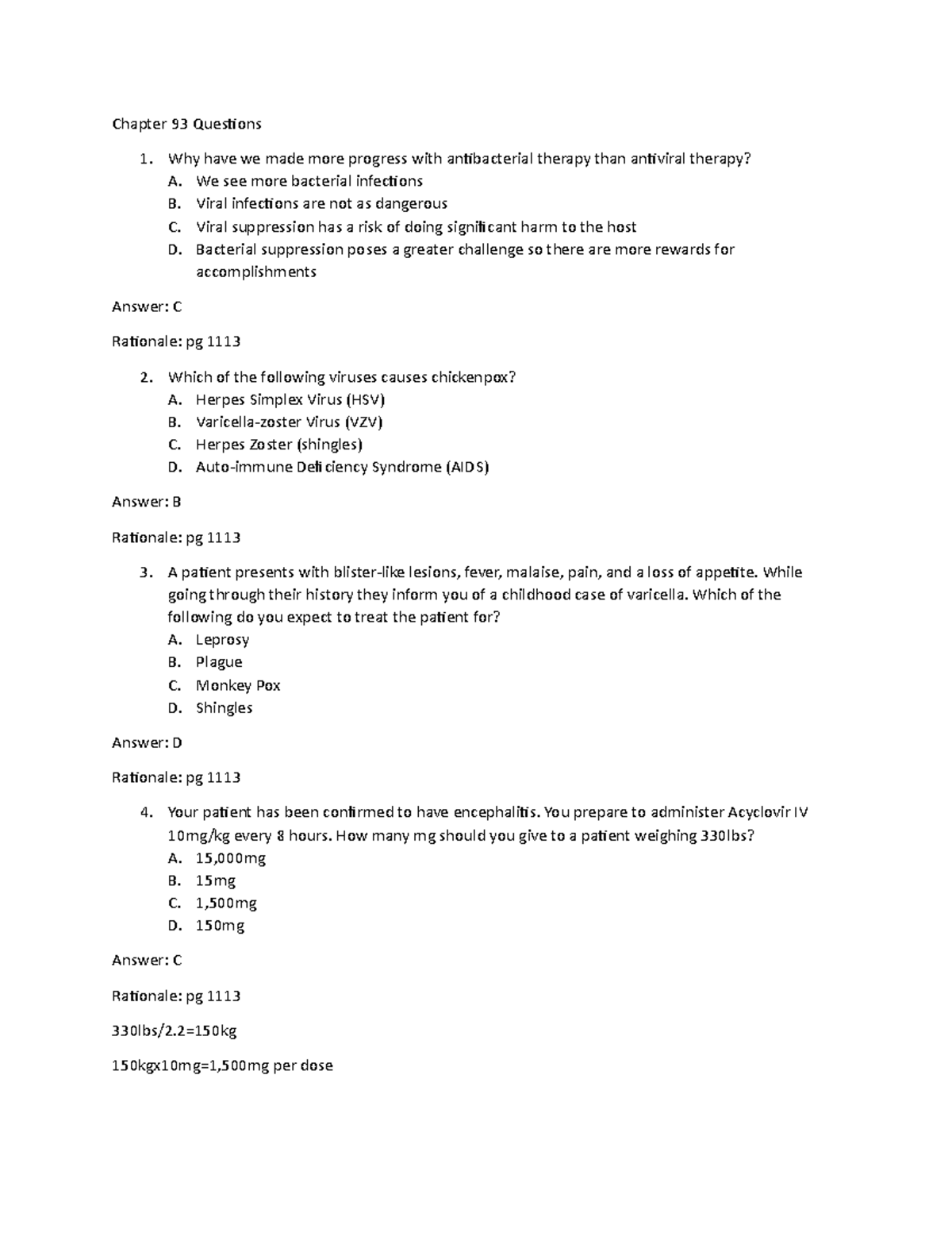 HSC 200 CH 93 and 94 Questions - Chapter 93 Questions Why have we made ...