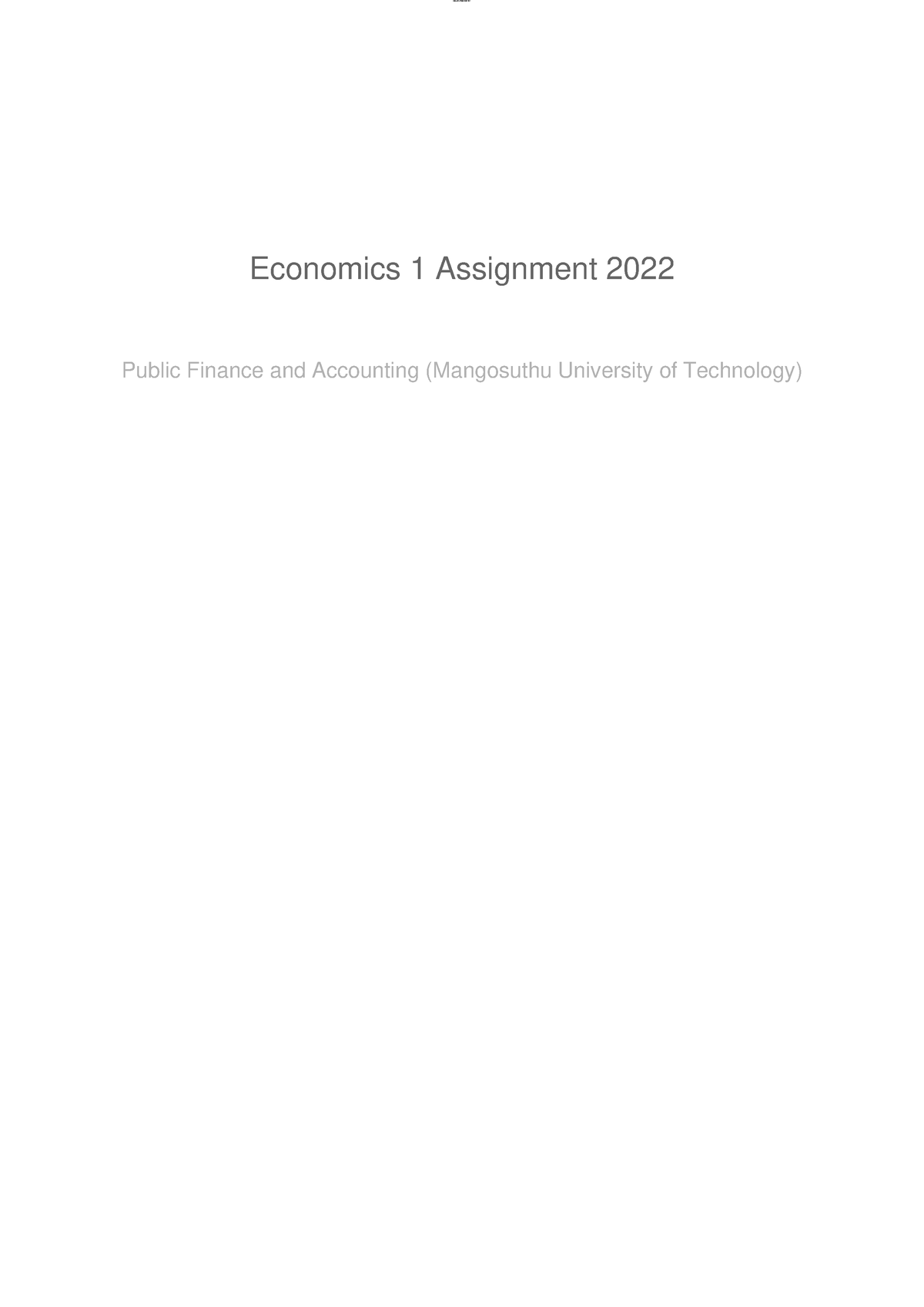 economic assignment 2022