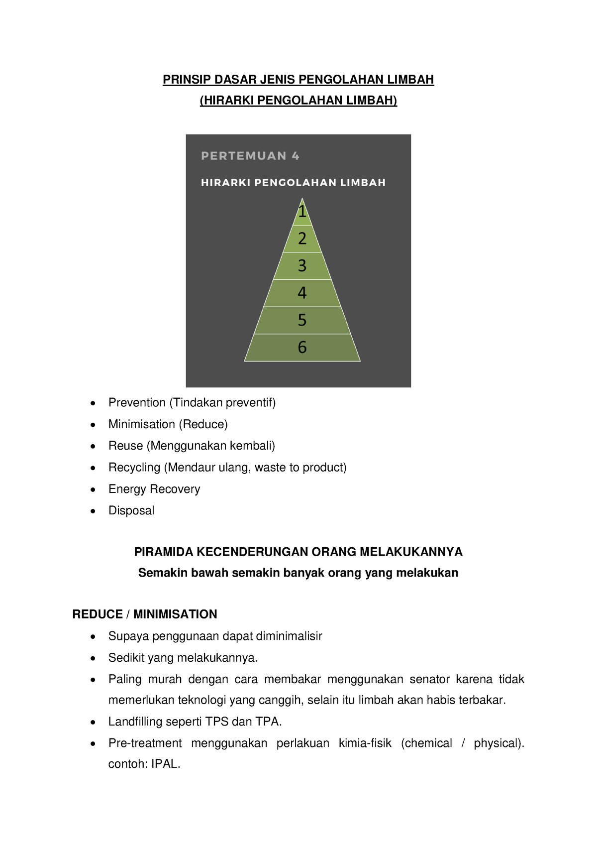 Prinsip Dasar Jenis Pengolahan Limbah - PRINSIP DASAR JENIS PENGOLAHAN ...