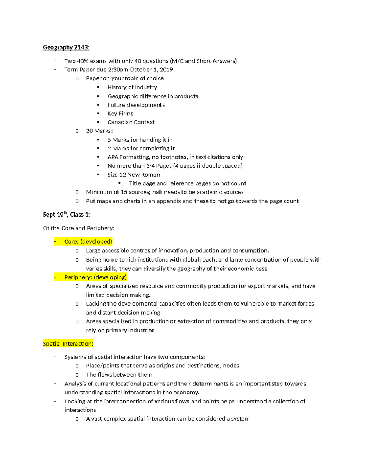 Geography 2143 geo notes Geography 2143 Two 40 exams with only
