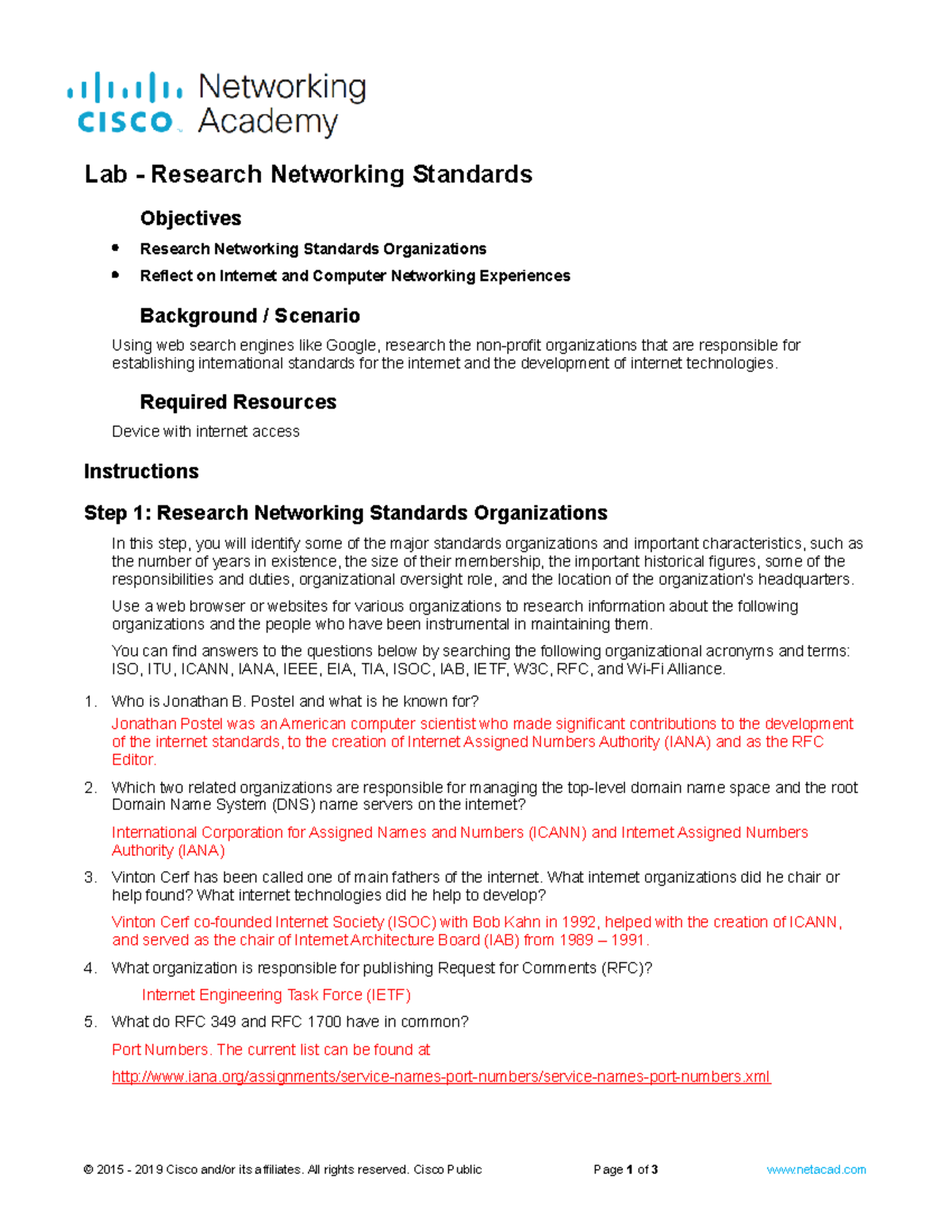 3.4.4 Lab Research Networking Standards Lab Research Networking