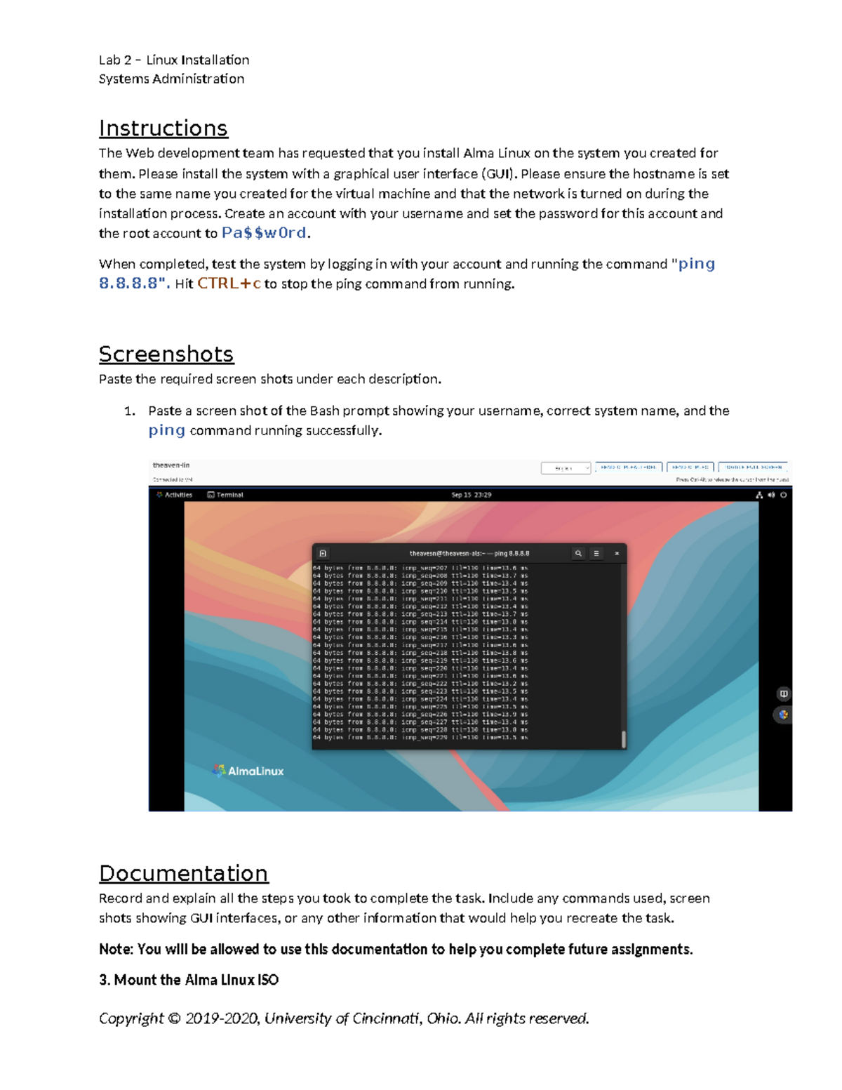 Lab-02-Linux Installation - Lab 2 – Linux Installation Systems ...