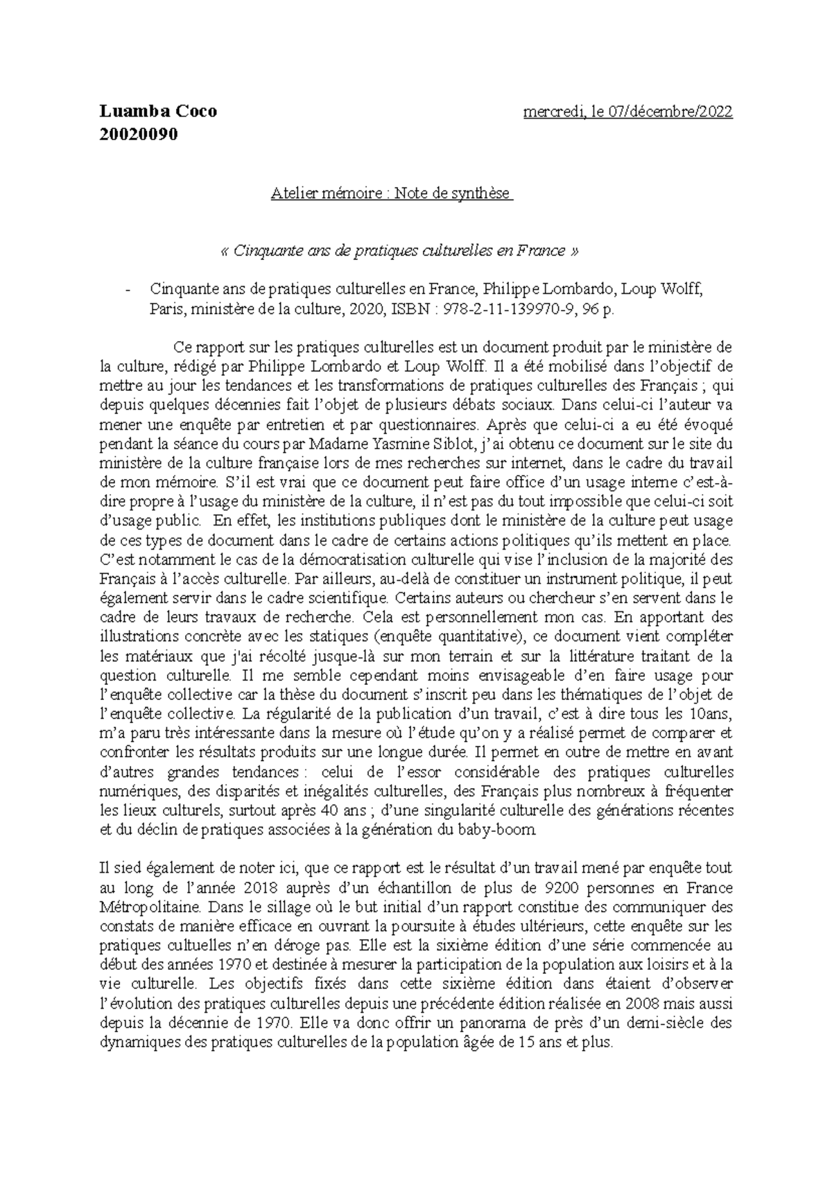 Luamba Coco note syn mercredi - Luamba Coco mercredi, le 07/décembre ...
