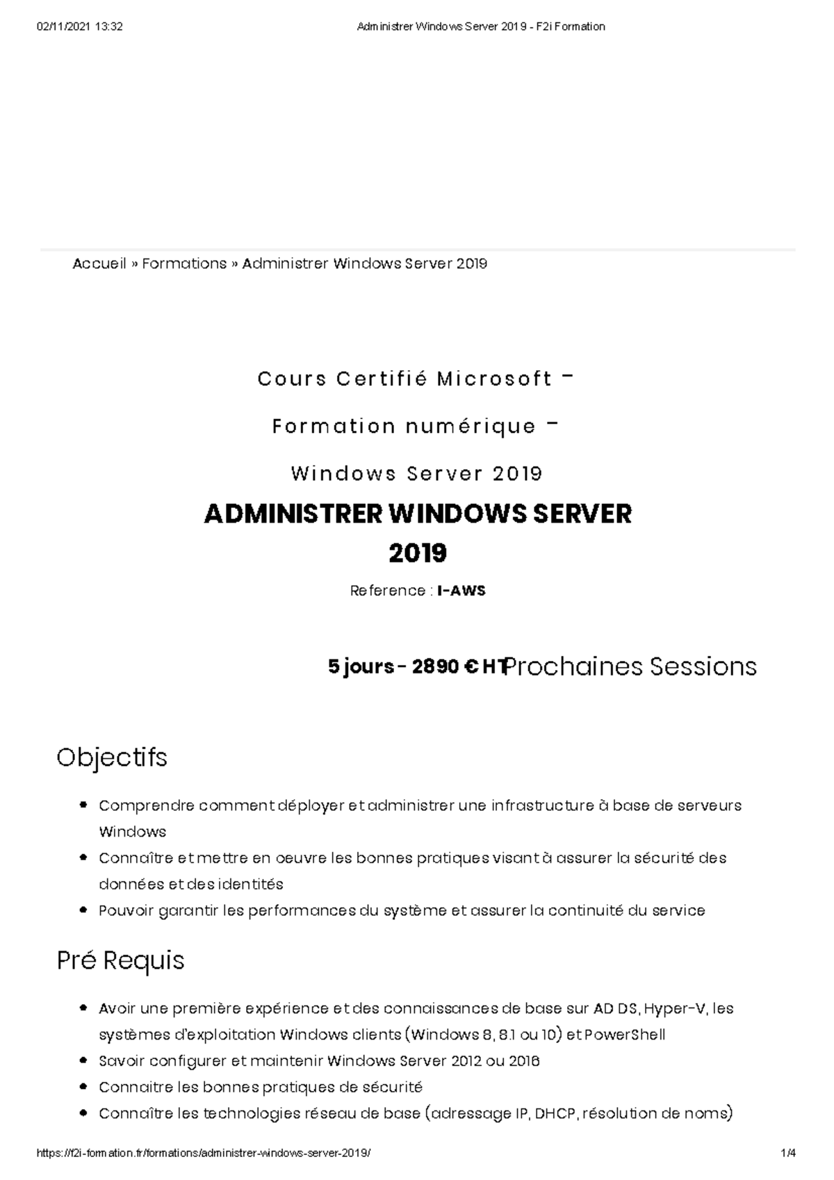 Administrer Windows Server 2019 - F2i Formation - Accueil » Formations ...