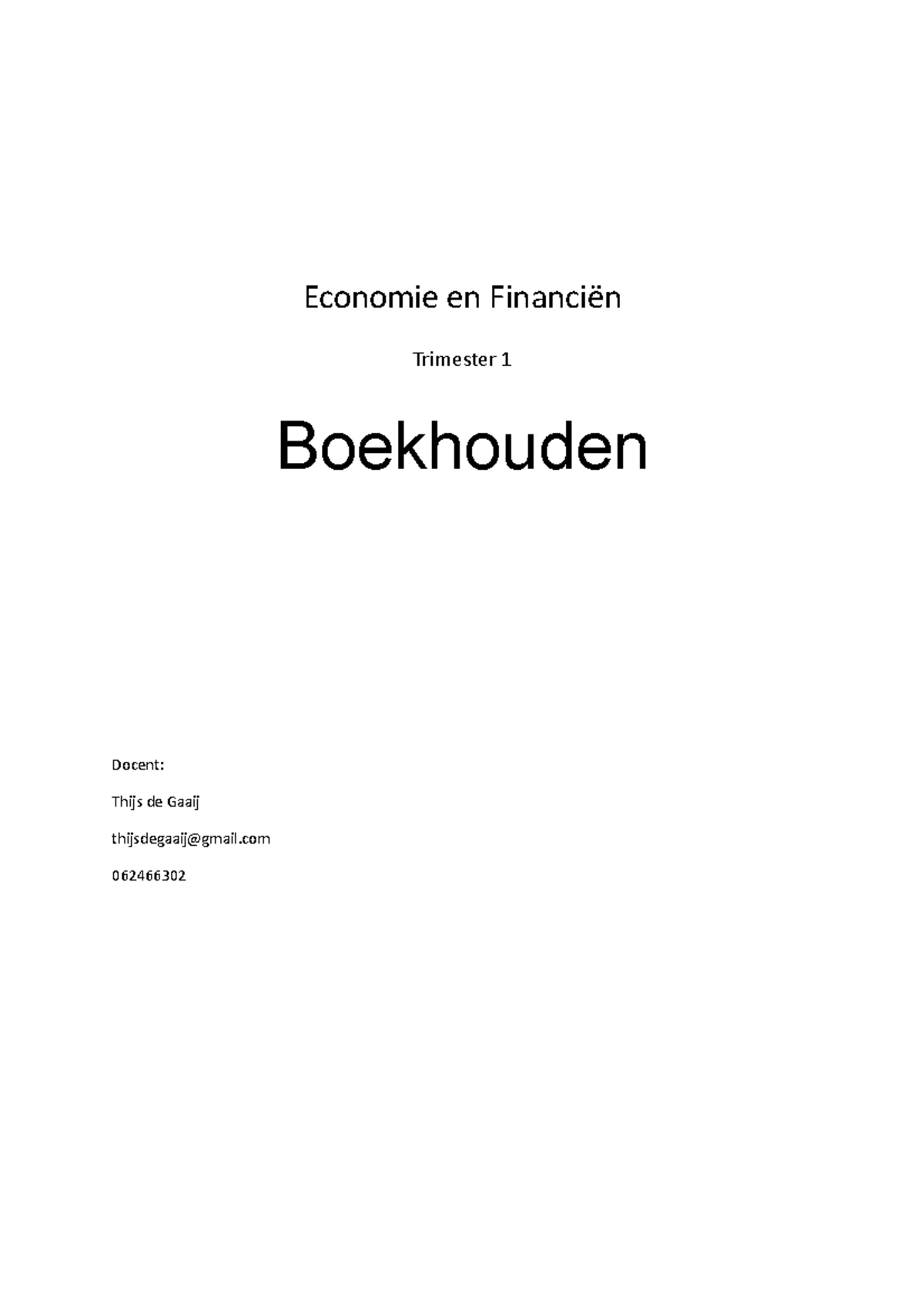 Boekhouden Hoofstuk 11 T/m Hoofdstuk 14 - Economie En Financiën ...