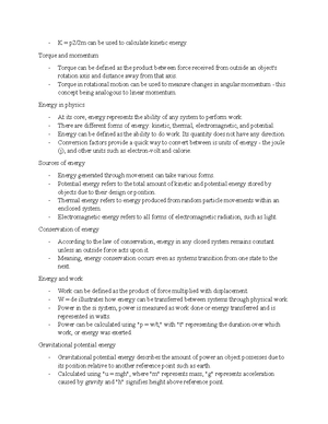 Physics Notes 4 - Algebra-based Study Of Mechanics, Measurement 