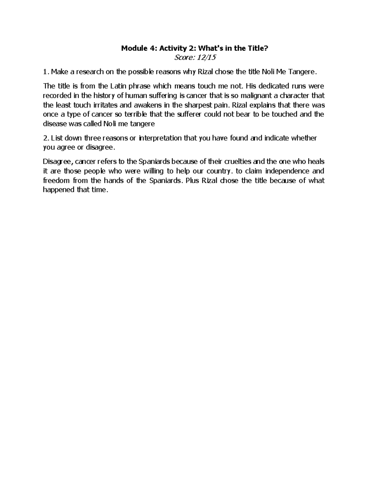 M4 Activity 2 What's in the Title Module 4 Activity 2 What's in the