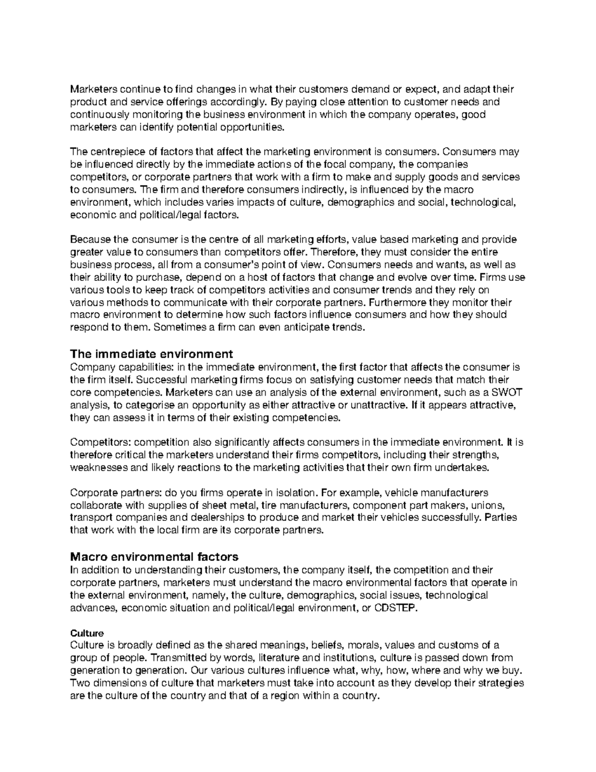 BSB126 Text Chapter 4 Analysing the Marketing Environment - Marketers ...