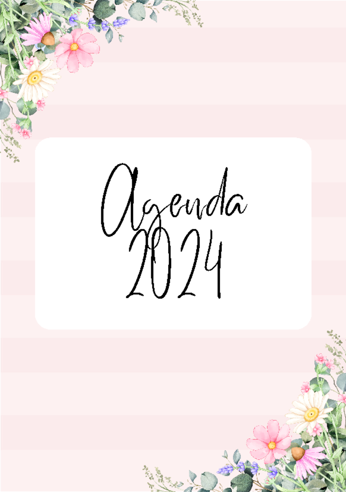 Agenda rosa 2024 A5 - docunto para imprimir - Agenda 2024 Nombre ...