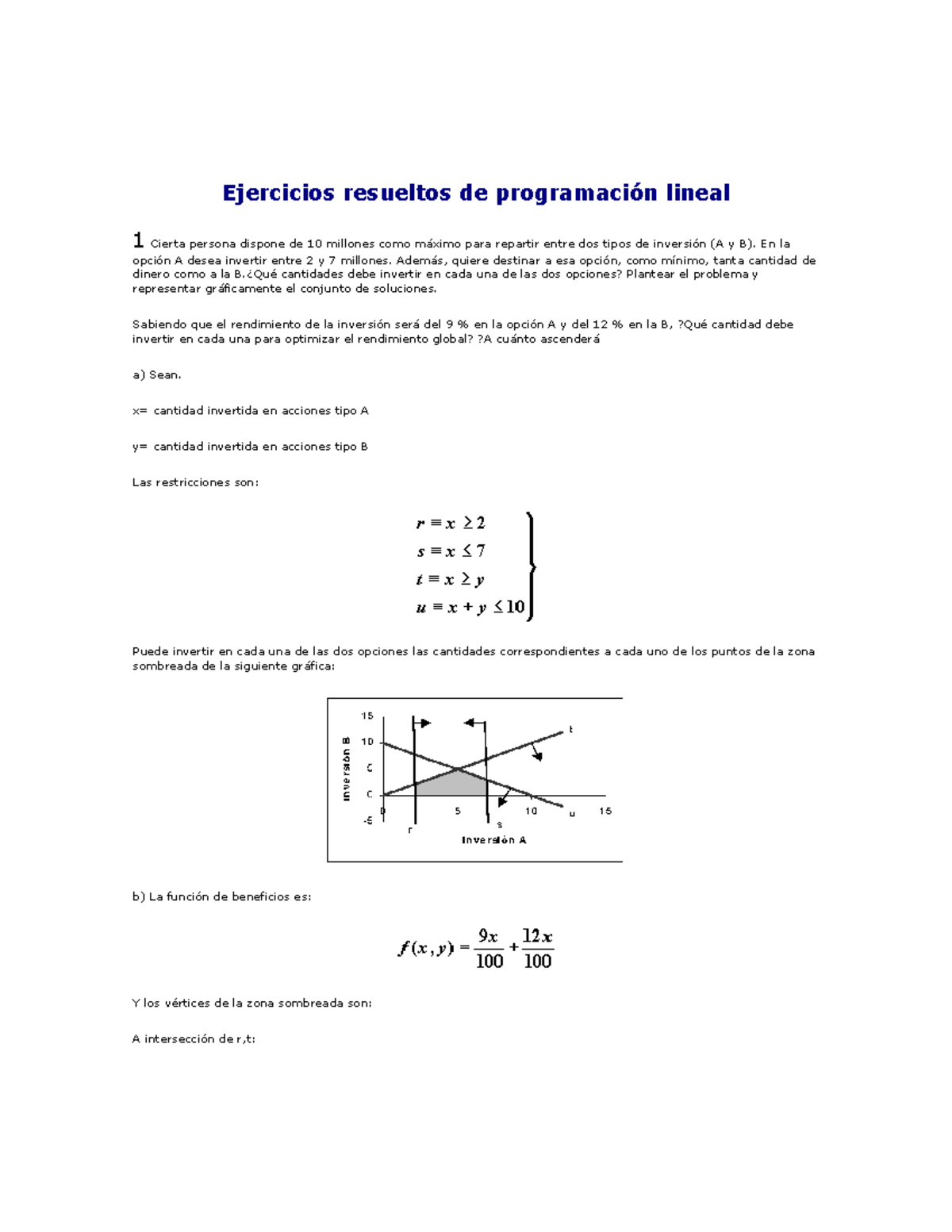 Ejercicios Resueltos De Programación Lineal - Ejercicios Resueltos De ...