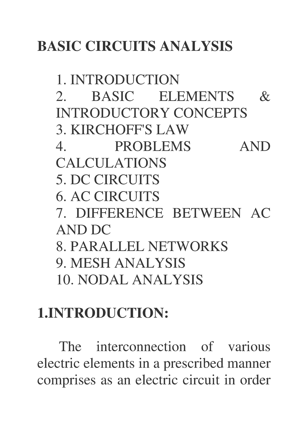 Basic Circuits Analysis - BASIC CIRCUITS ANALYSIS 1. INTRODUCTION 2 ...