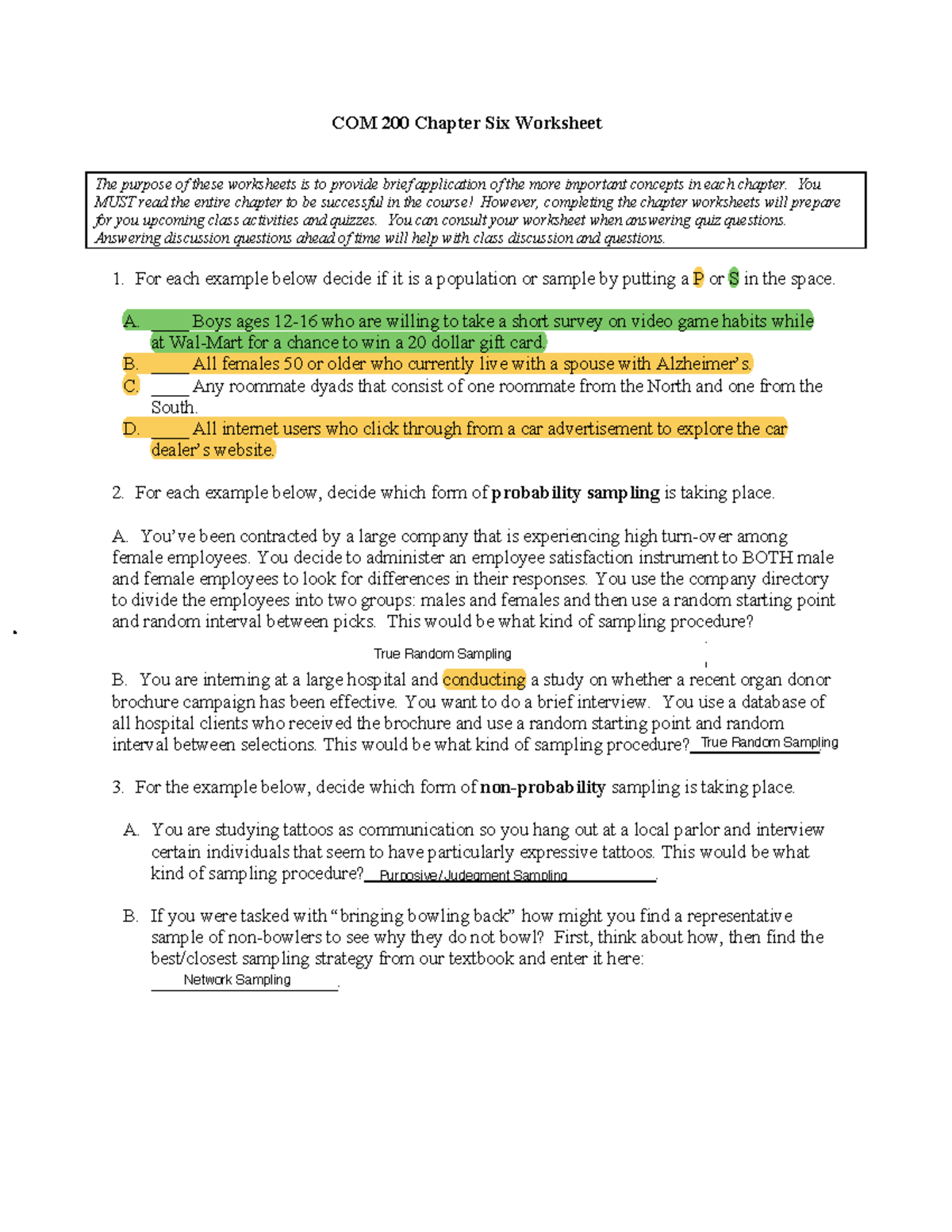 6 COM 200 Chapter Six Worksheet - COM 200 Chapter Six Worksheet The ...