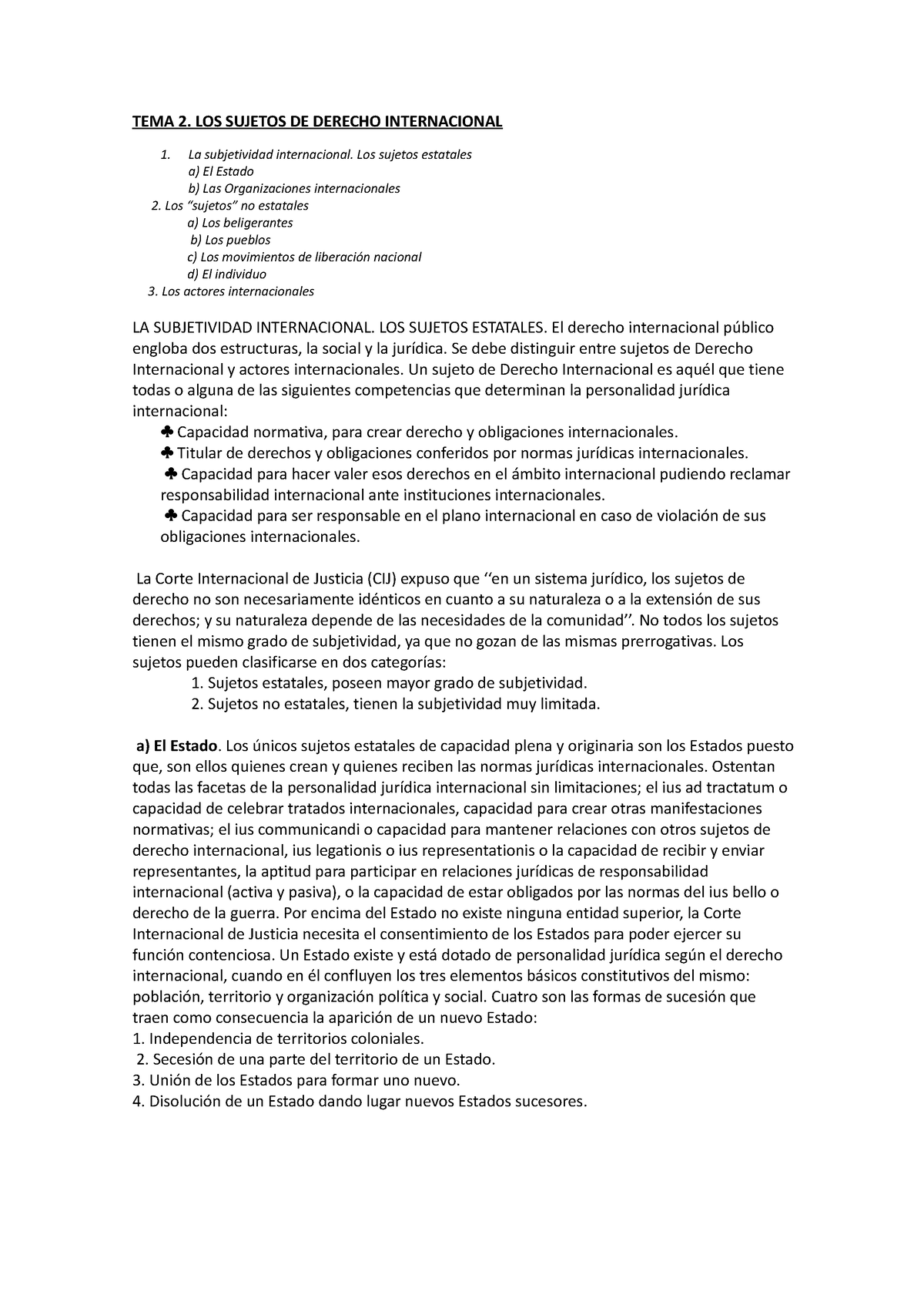 Tema 2. Los Sujetos Del Derecho Internacional - TEMA 2. LOS SUJETOS DE ...