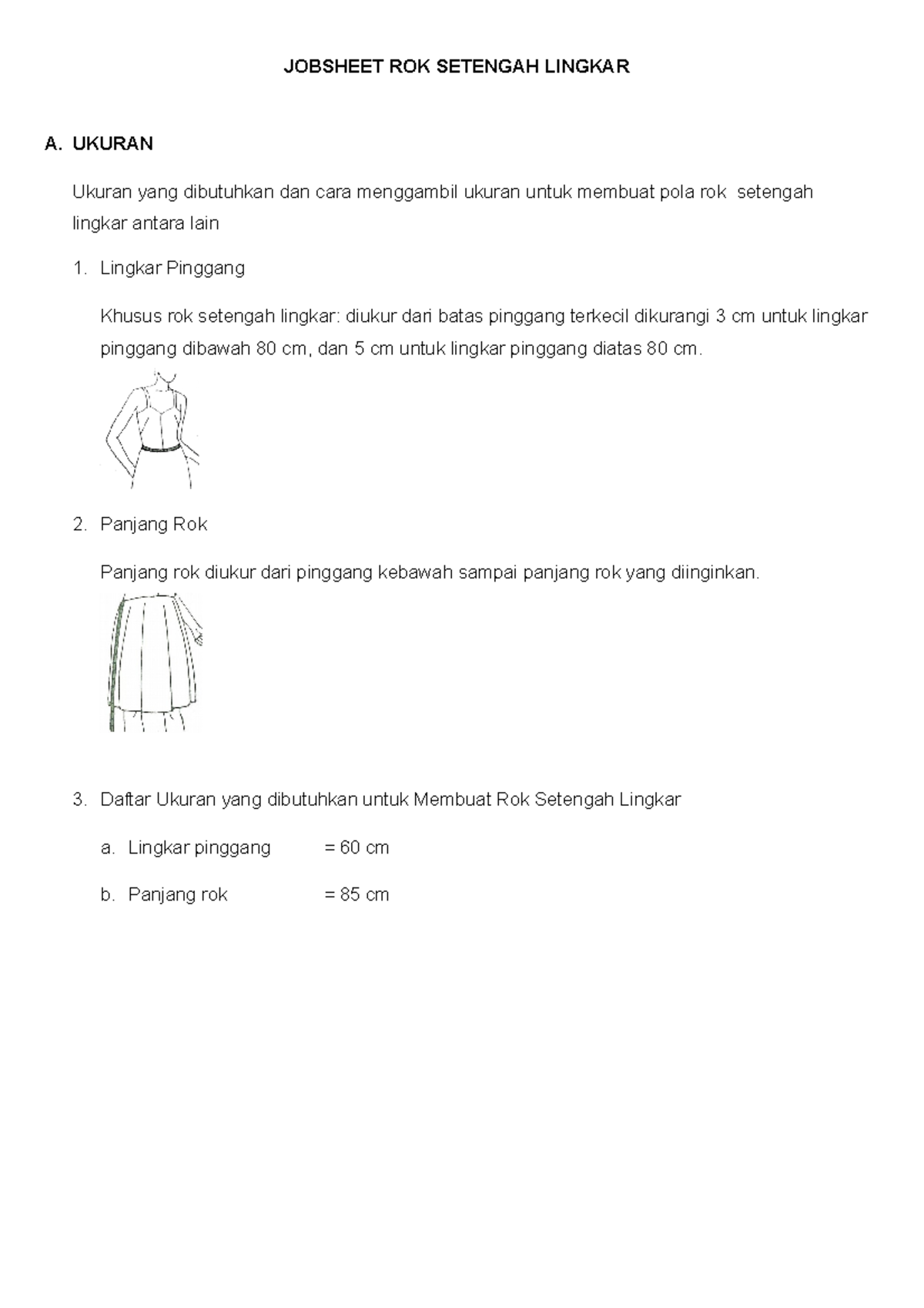 Rok Setengah Lingkar Pola Rok Sederhana Tata Busana Belajar Menjahit ...