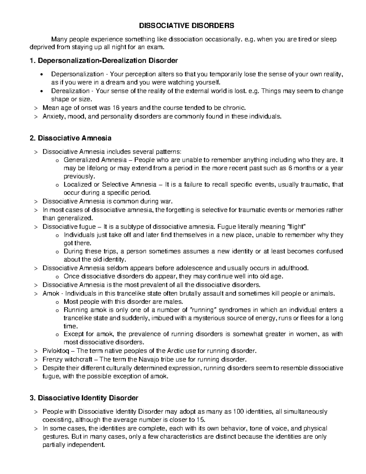 Dissociative Disorders-Somatic Symptom Disorders - DISSOCIATIVE ...