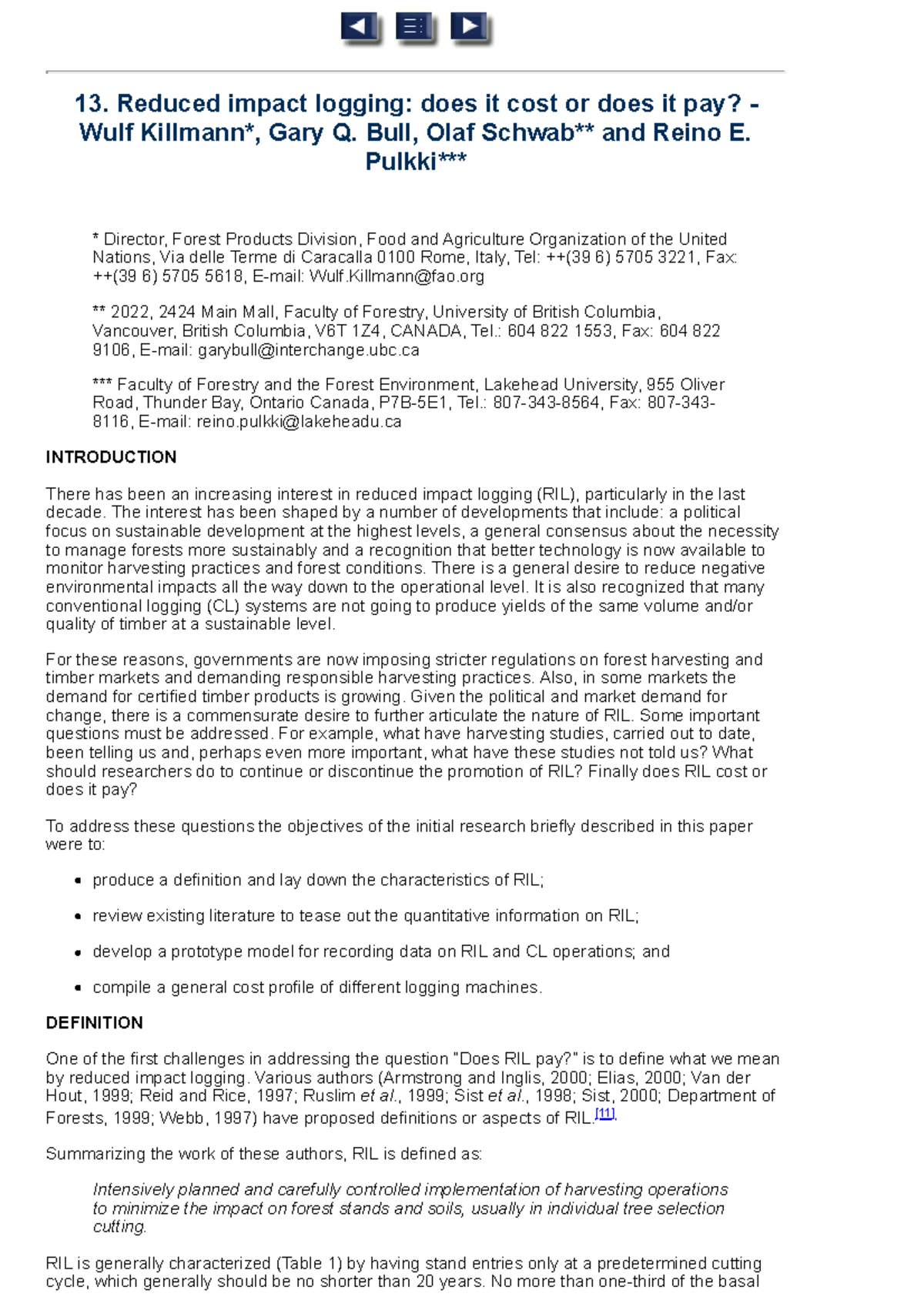 Reduced impact logging - does it cost or does it pay - 13. Reduced ...