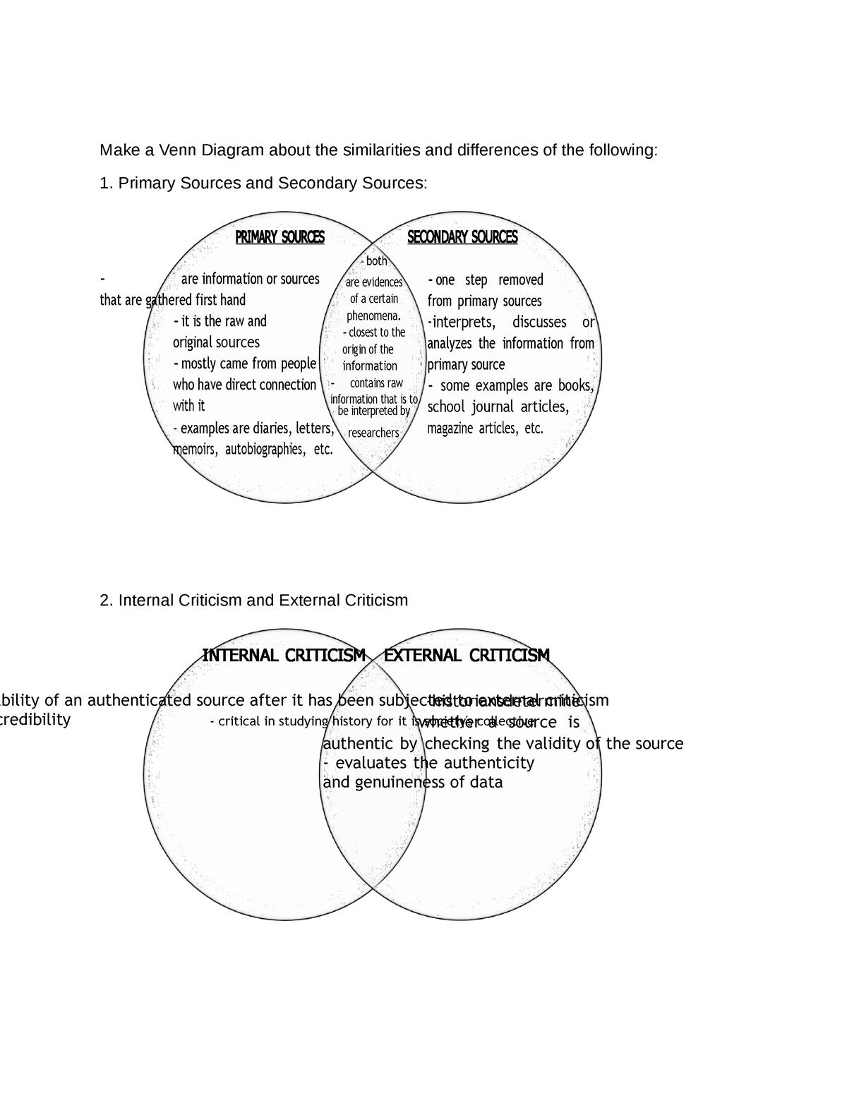 Primary Source - contemporary world - INTERNAL CRITICISM EXTERNAL ...