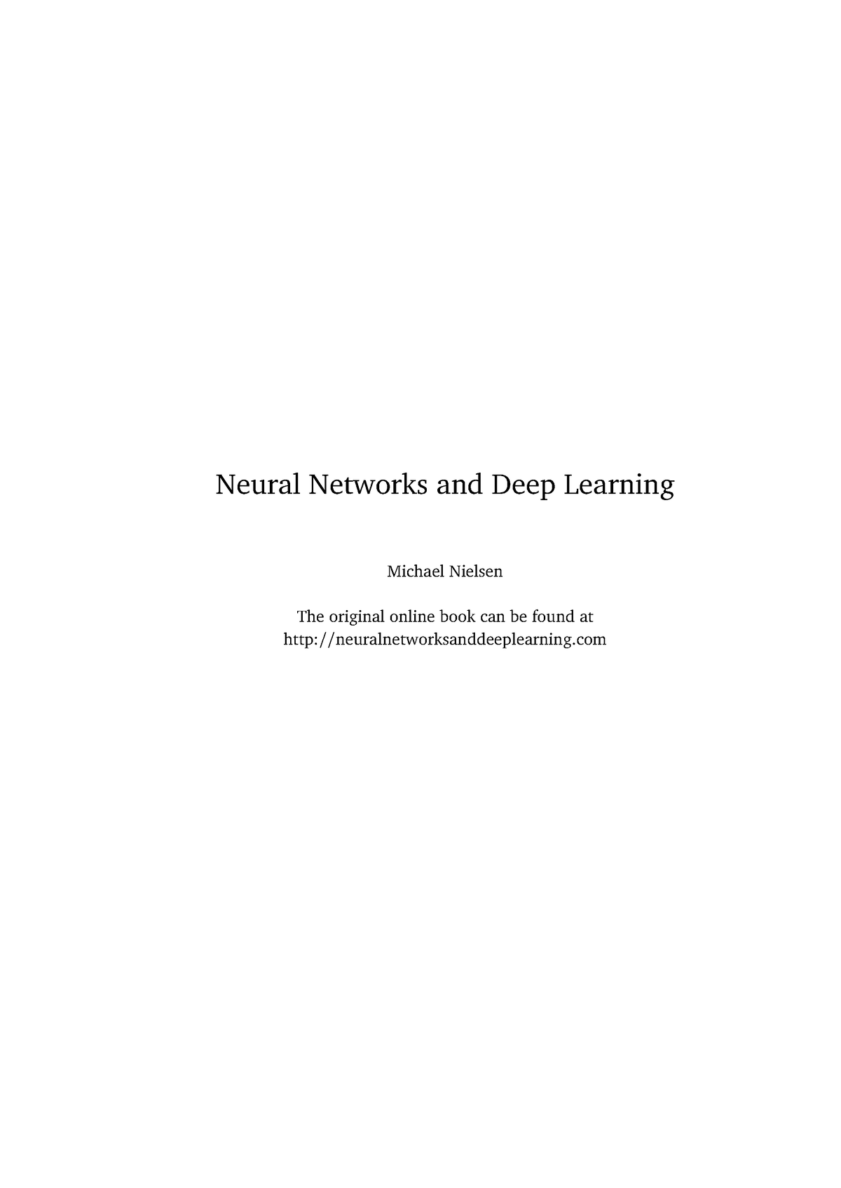 Neural network and deep learning michael fashion nielsen