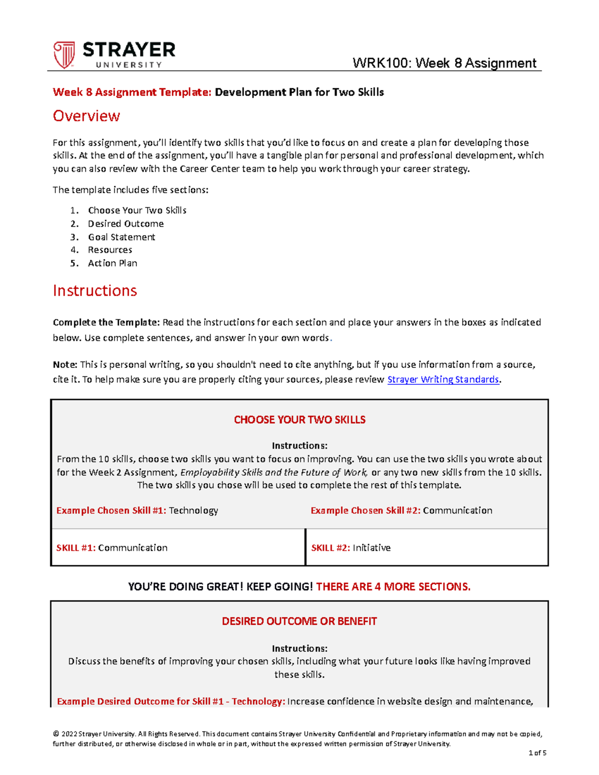 Ke Andrea Rogers WRK100 Week8 Development Plan - Week 8 Assignment ...