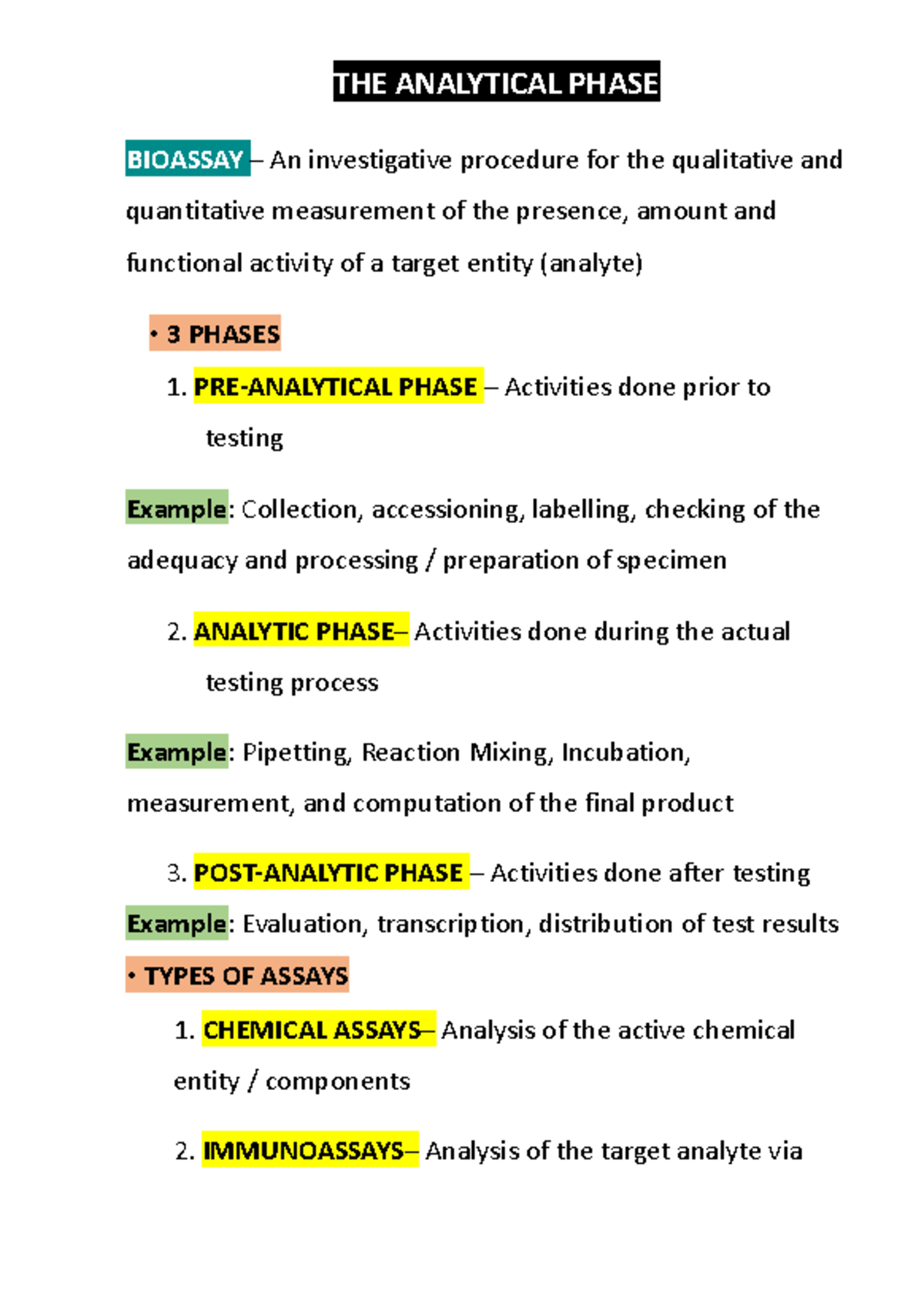 THE Analytical Phase guides THE ANALYTICAL PHASE BIOASSAY An