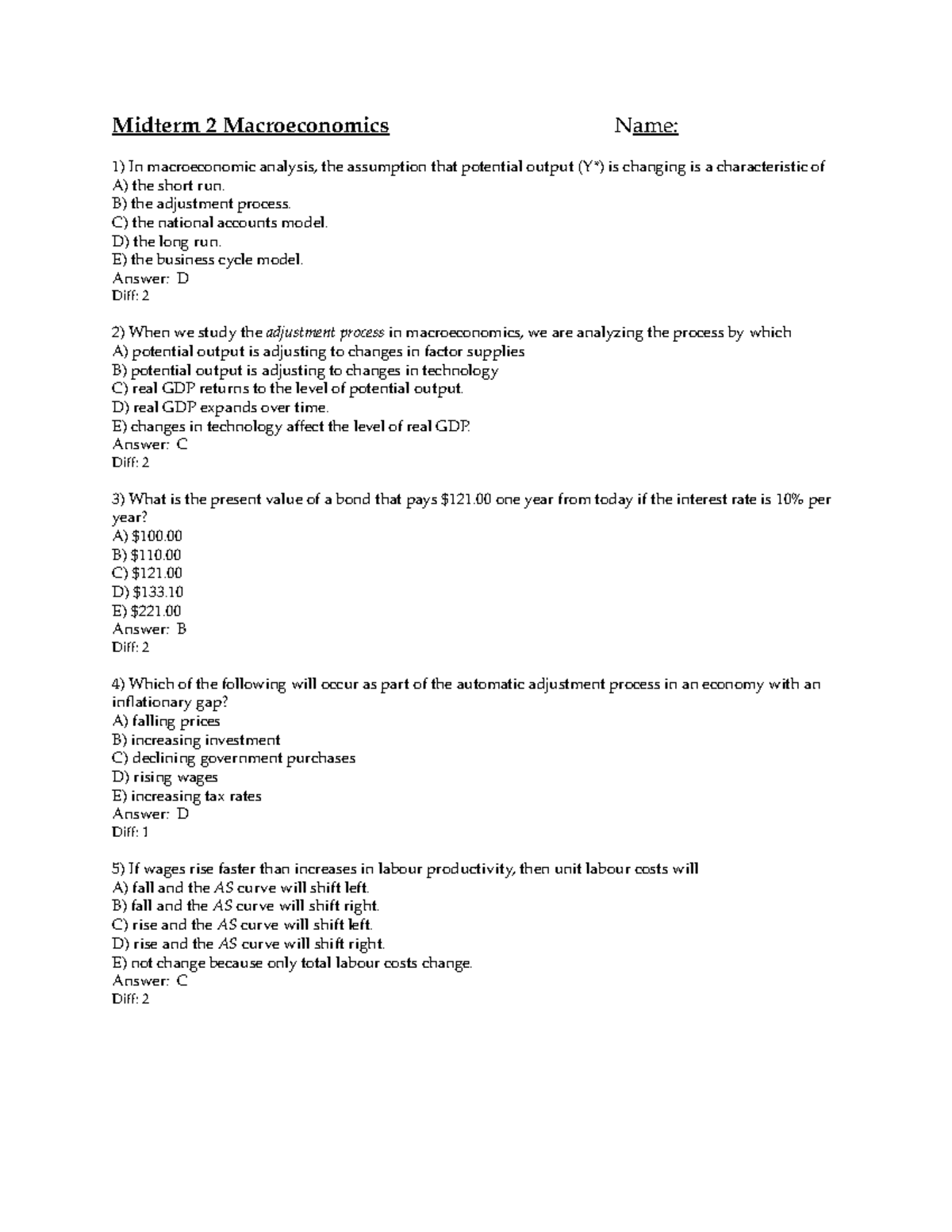 Midterm 2 April Spring 2018, questions and answers - Midterm 2 ...