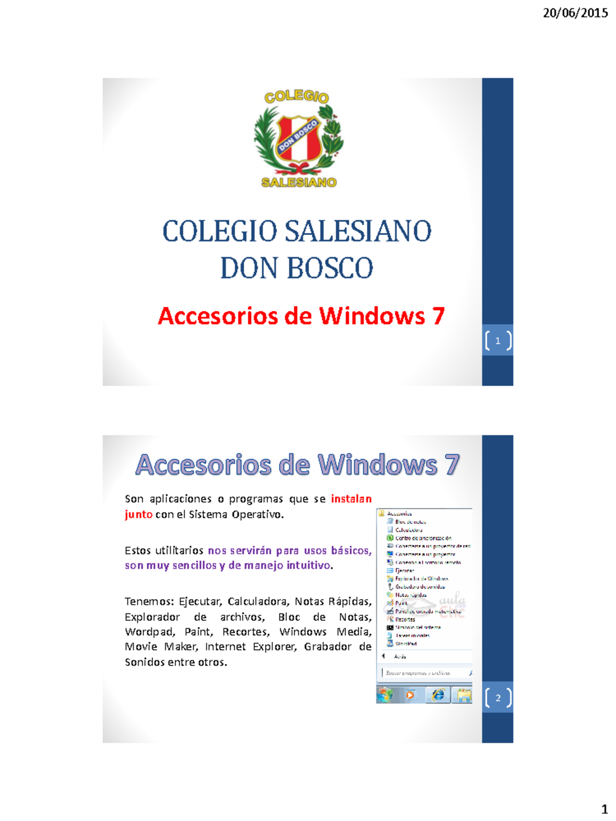 Acesorios+de+Windows+7 - COLEGIO SALESIANO DON BOSCO Accesorios de ...