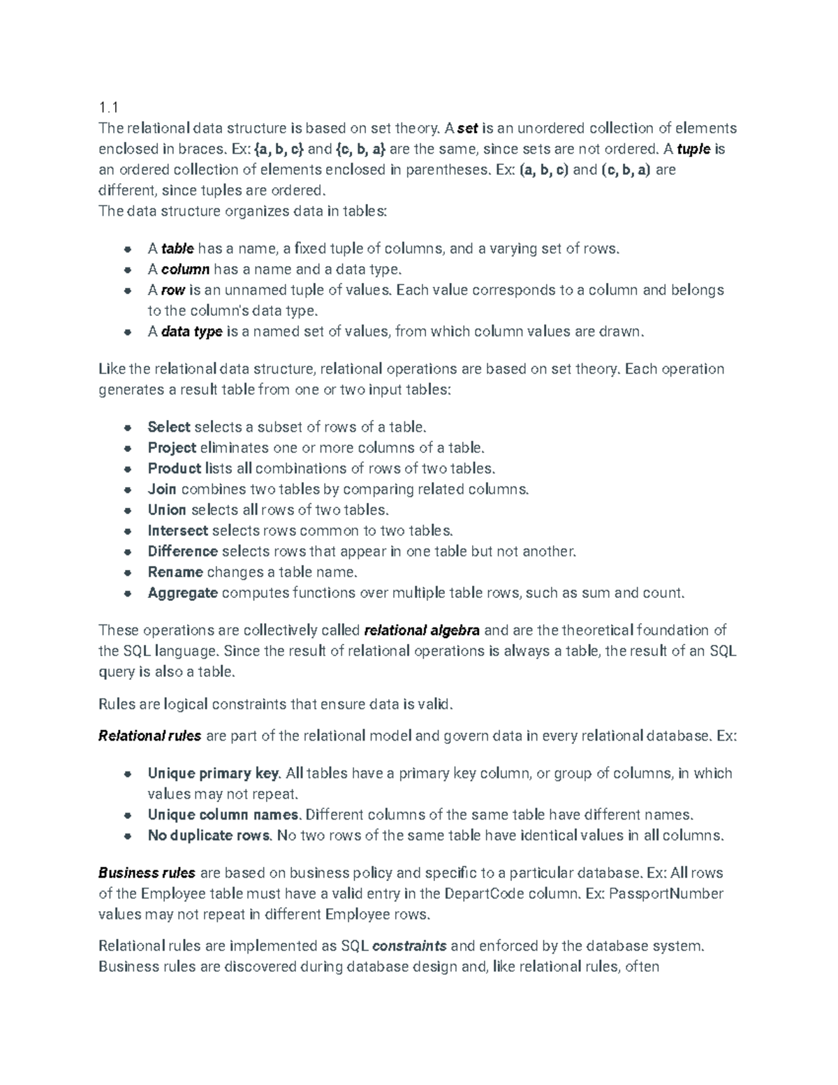 Untitled document - notes for chapter one in zybooks - 1. The ...