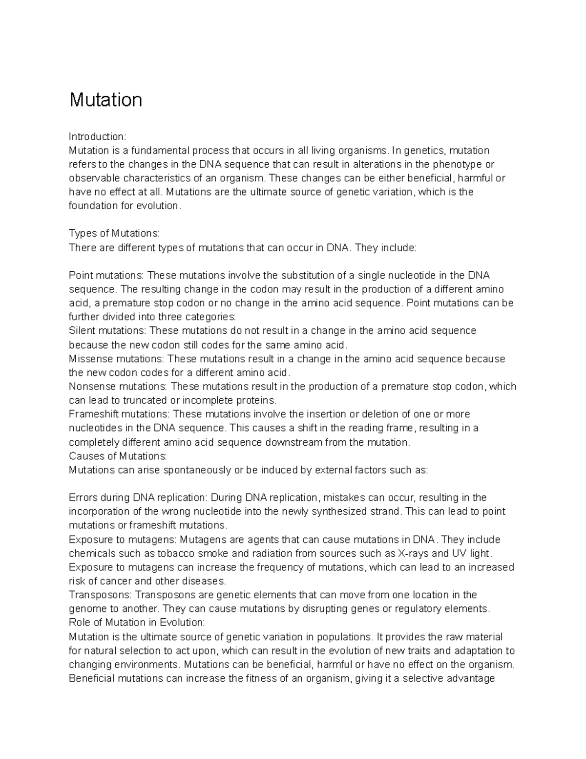 Introduction To Physical Anthropology Ant 1010 Lecture 74 Mutation Introduction To Physical Anthropology Ant 1010 Lecture 74 Mutation