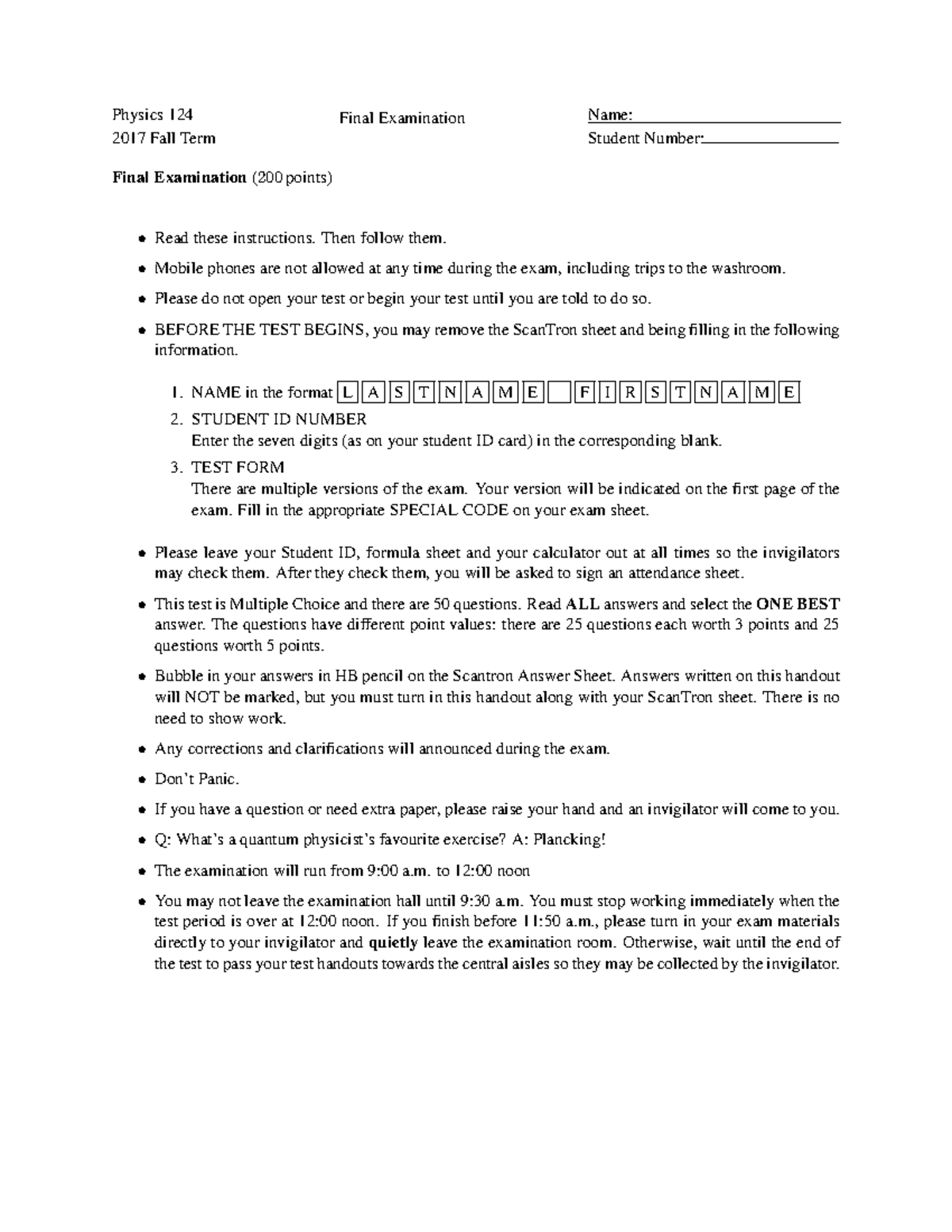 Final Exam 15 April 2018, answers - Physics 124 2017 Fall Term Final ...