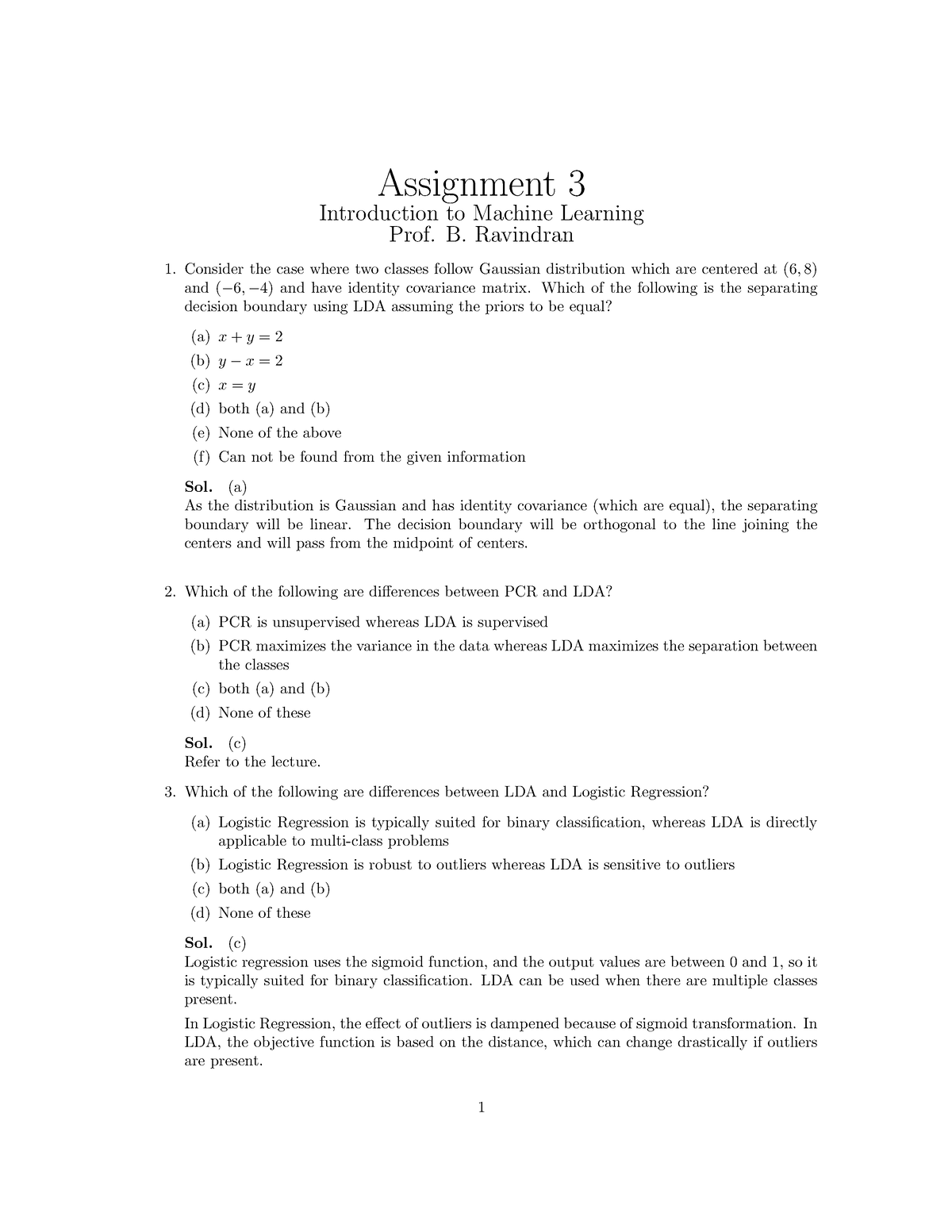 introduction to machine learning assignment 3