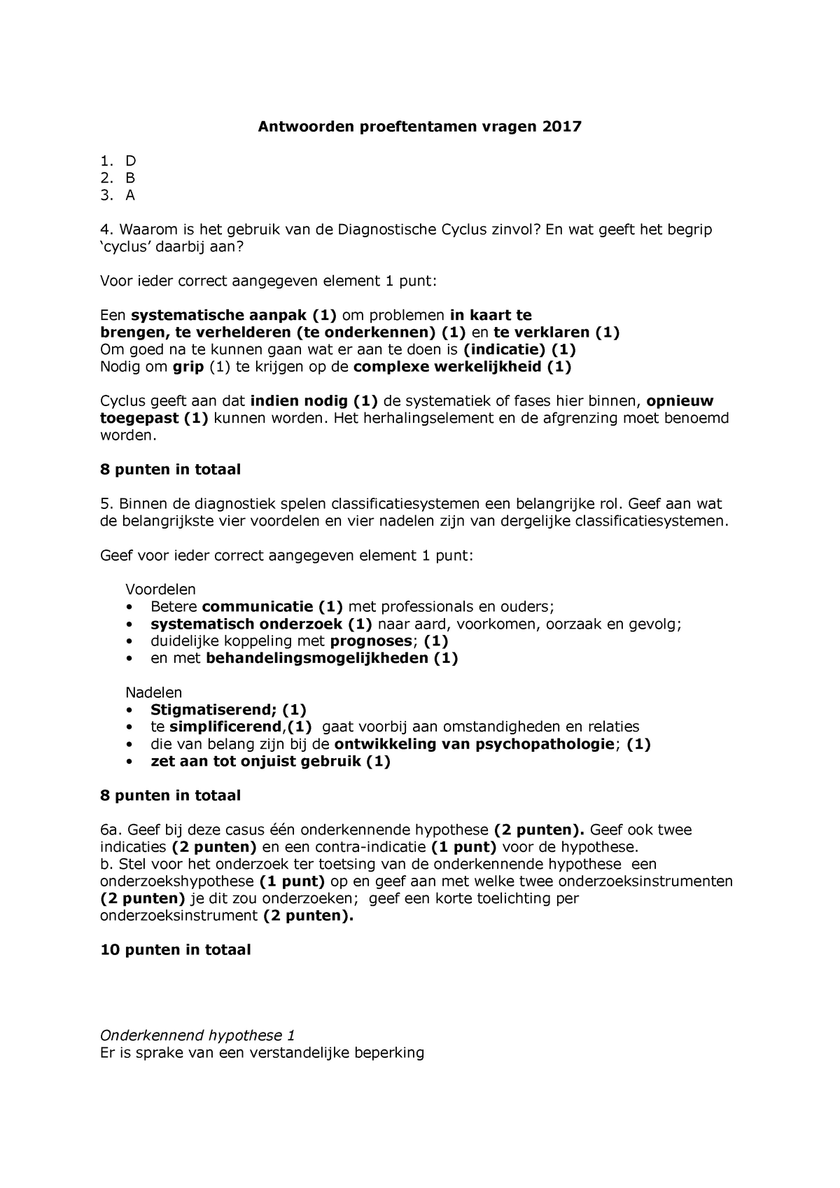 Proef/oefen Tentamen 2017, Antwoorden - Antwoorden Proeftentamen Vragen ...