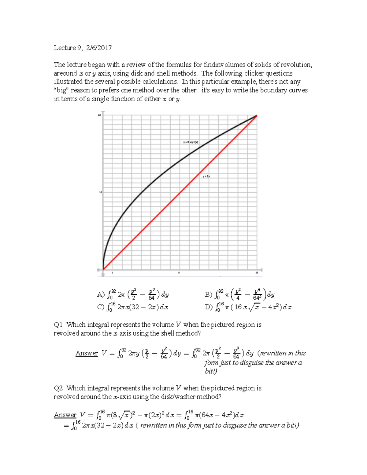132 Spring 2017 Lecture 9 - Lecture 9, The lecture began with a review ...