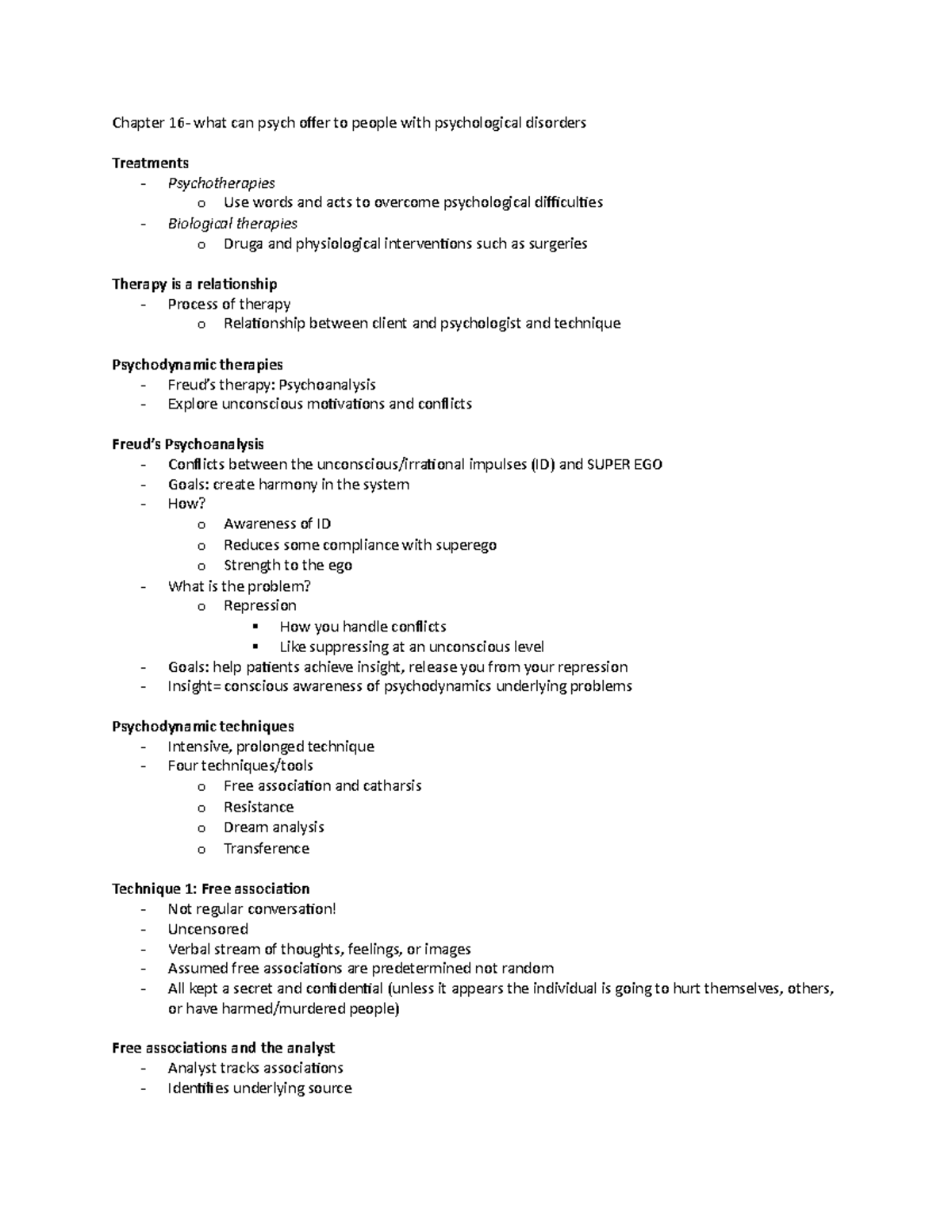 Lecture 10 - Class Notes - Chapter 16- what can psych offer to people ...
