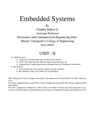 ES 7 sem - Lecture Handwritten Notes - Embedded system - Studocu
