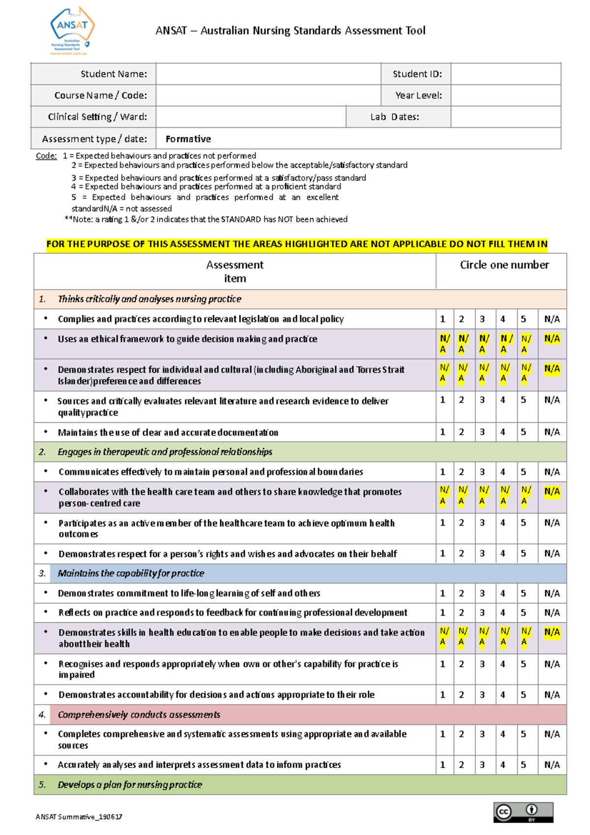 Ansat Formative- For Assessment 1 - ANSAT – Australian Nursing ...