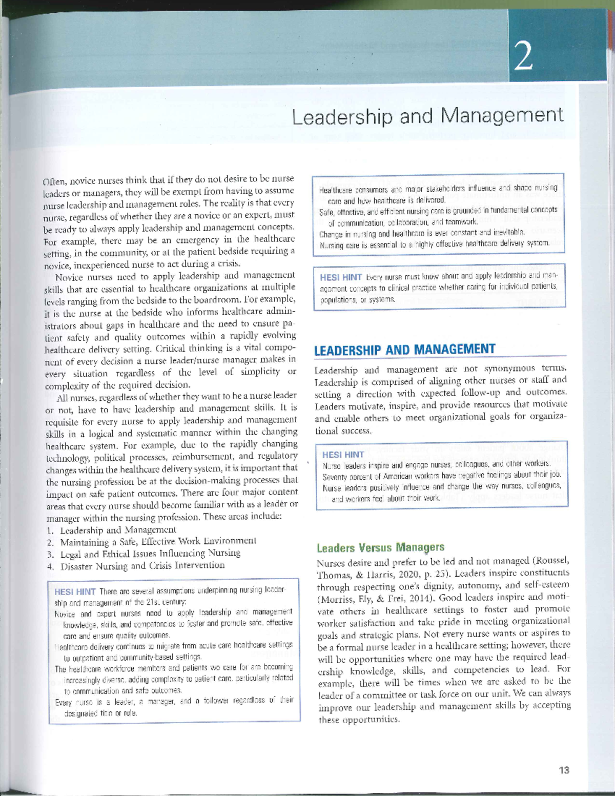 Leadership And Management - NUR225 - Studocu