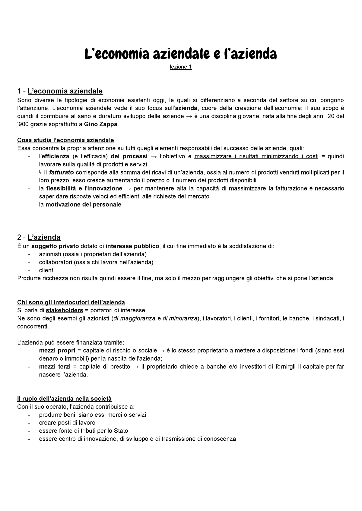 L’economia Aziendale E L’azienda - L’economia Aziendale E L’azienda ...