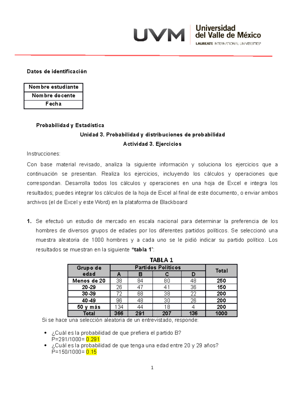 U3 Act 3 - Actividad 3 Probabilidad Y Estadística - Datos De ...