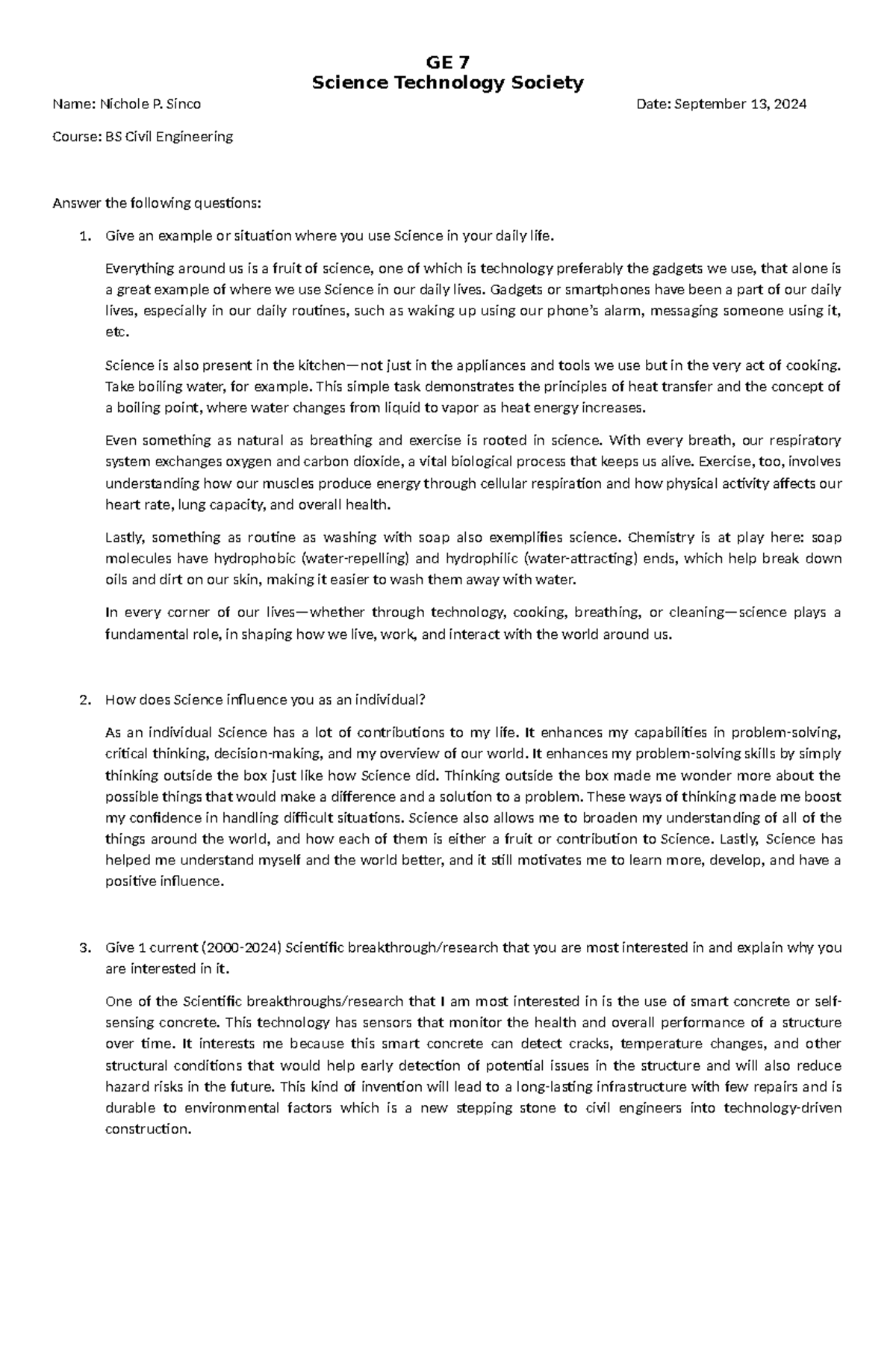 Sinco GE7 Act - About Science and Technology - GE 7 Science Technology ...